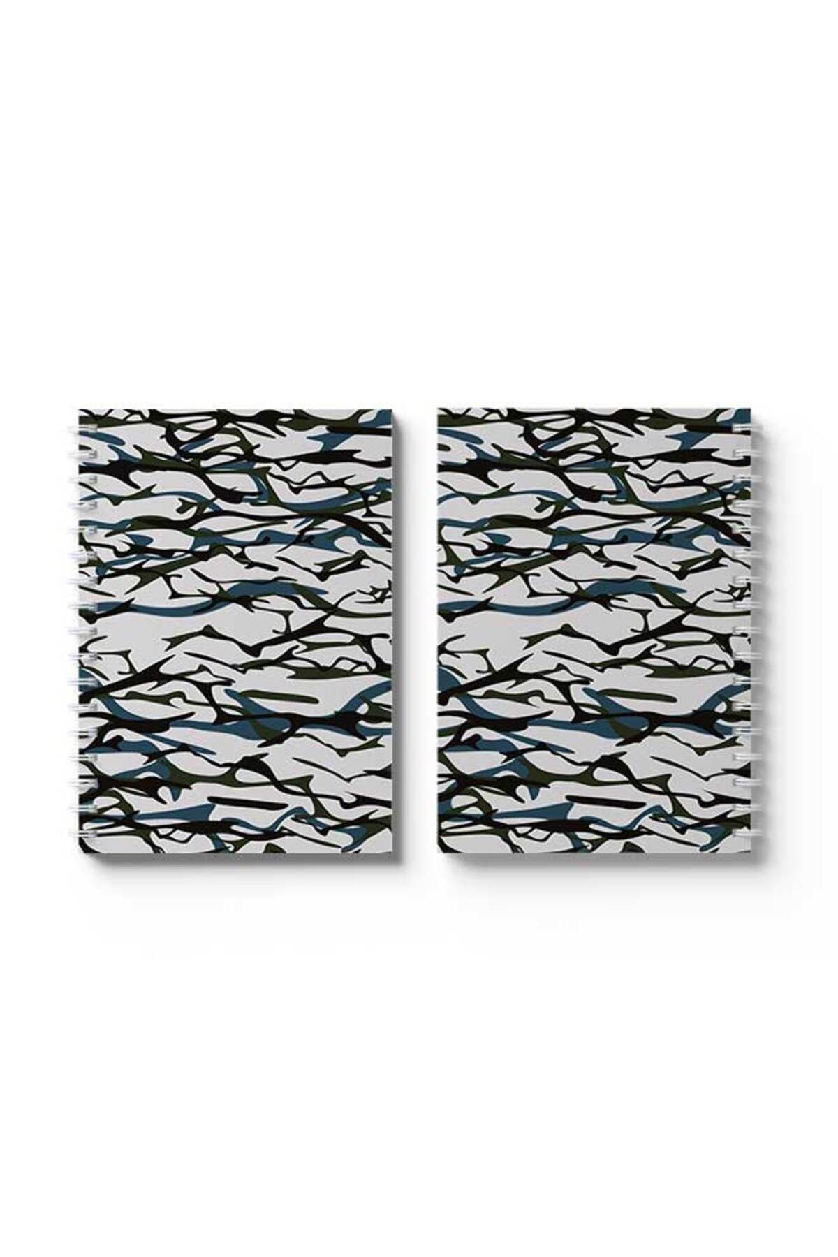 LOWHA-Spiral Notebook with Front and Back Hard Covers Featuring Shapes Design 4