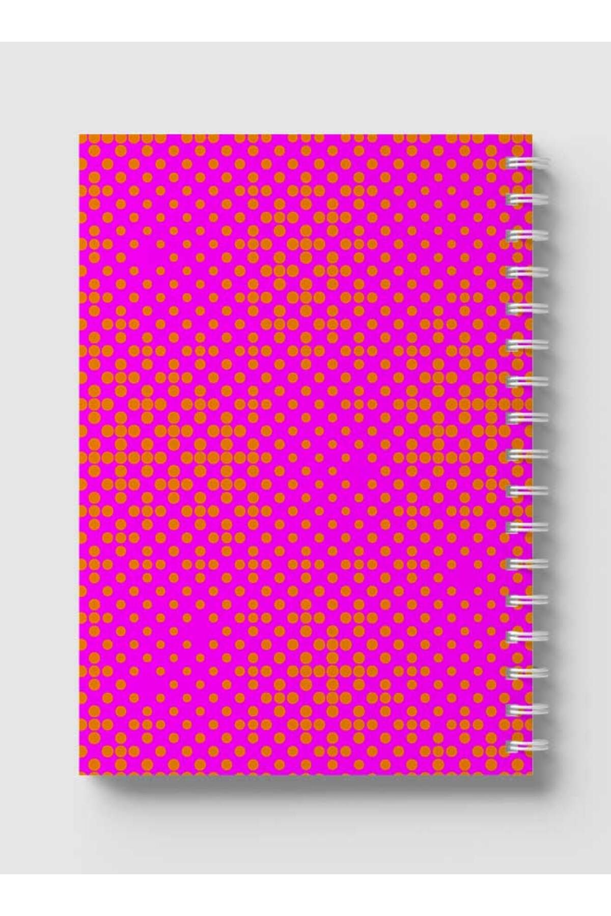 LOWHA-Spiral Notebook with Front and Back Hard Covers Featuring Geometric Gradient Design 5