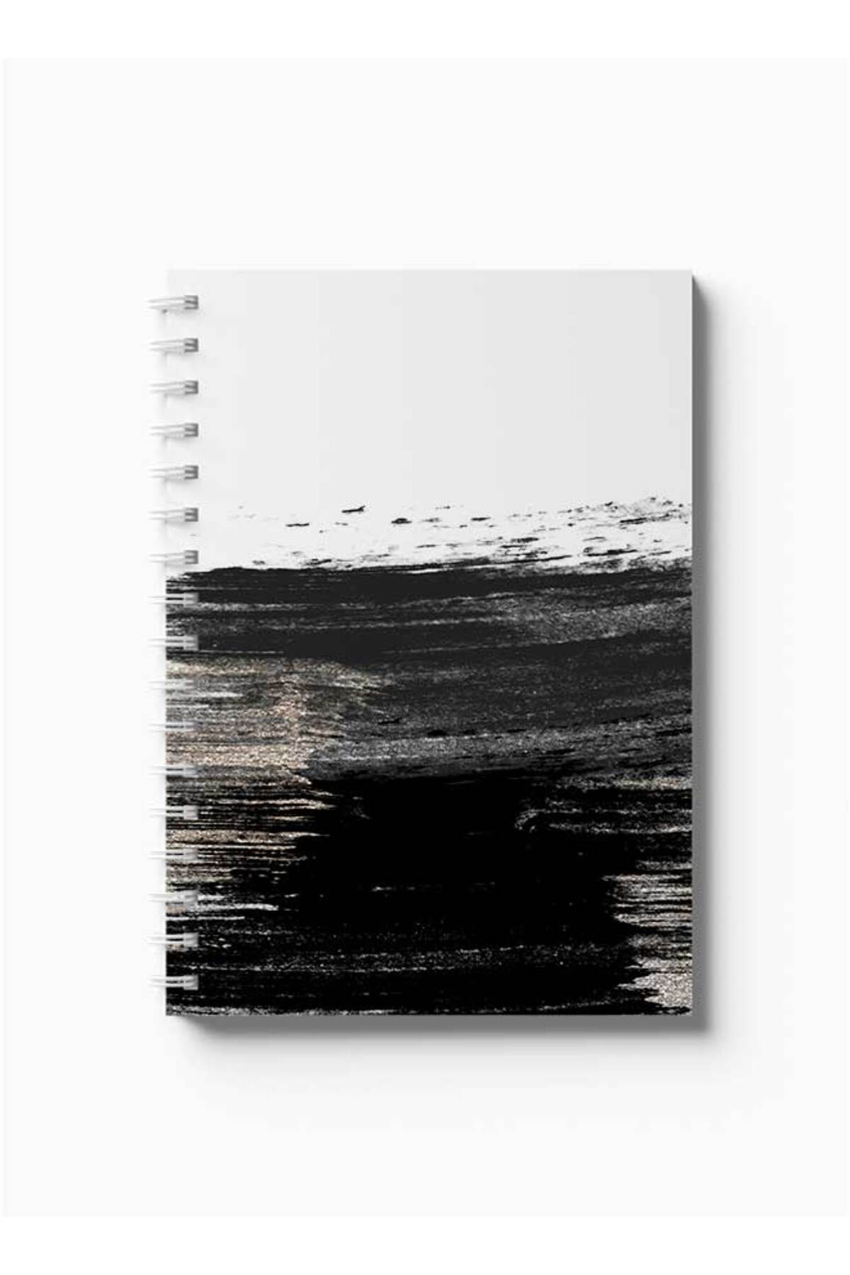 LOWHA-Spiral Notebook with Front and Back Hard Covers Featuring Black Paint Design 5