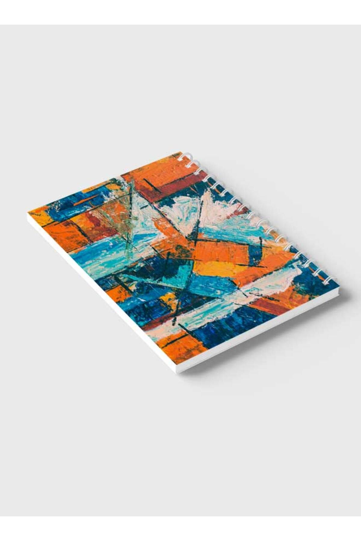 LOWHA-Spiral Notebook with Front and Back Hard Covers Featuring Mixed Hand Paint Design 6