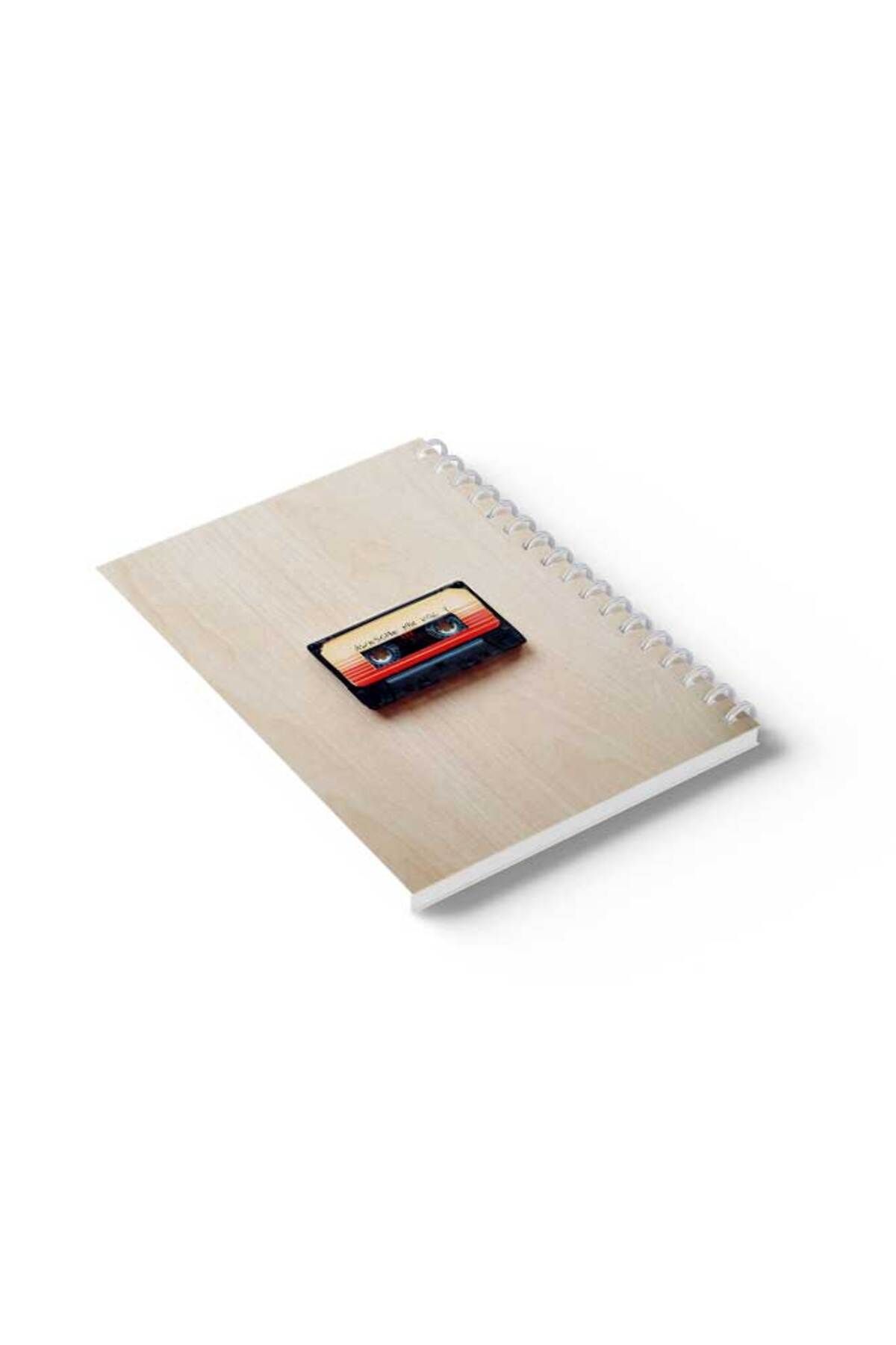 LOWHA-Spiral Notebook with Front and Back Hard Covers Featuring Mix Tape Design 6