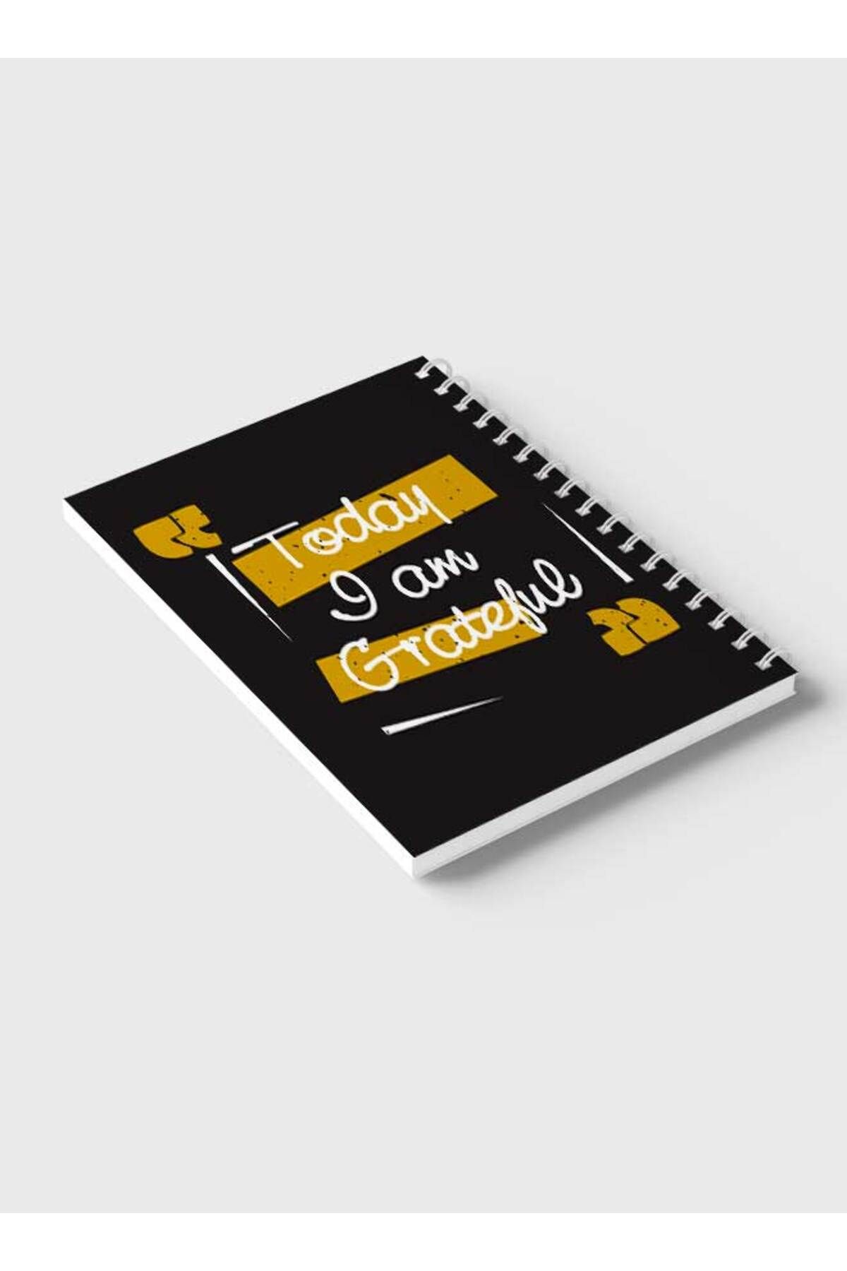 LOWHA-Spiral Notebook with Front and Back Hard Covers Featuring Today I am Grateful Design 6
