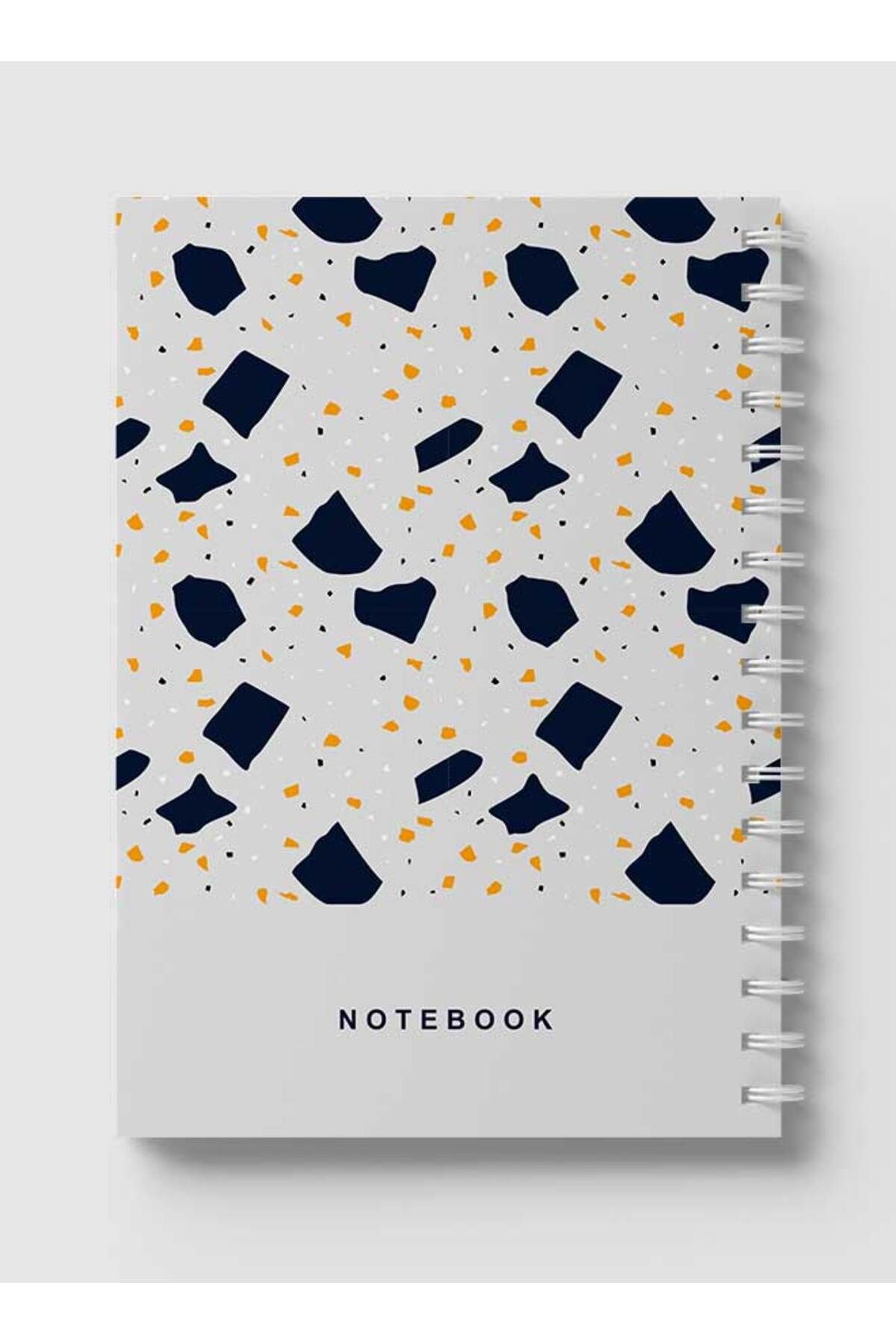 LOWHA-Spiral Notebook with Front and Back Hard Covers Featuring Terrazzo Style Design 5