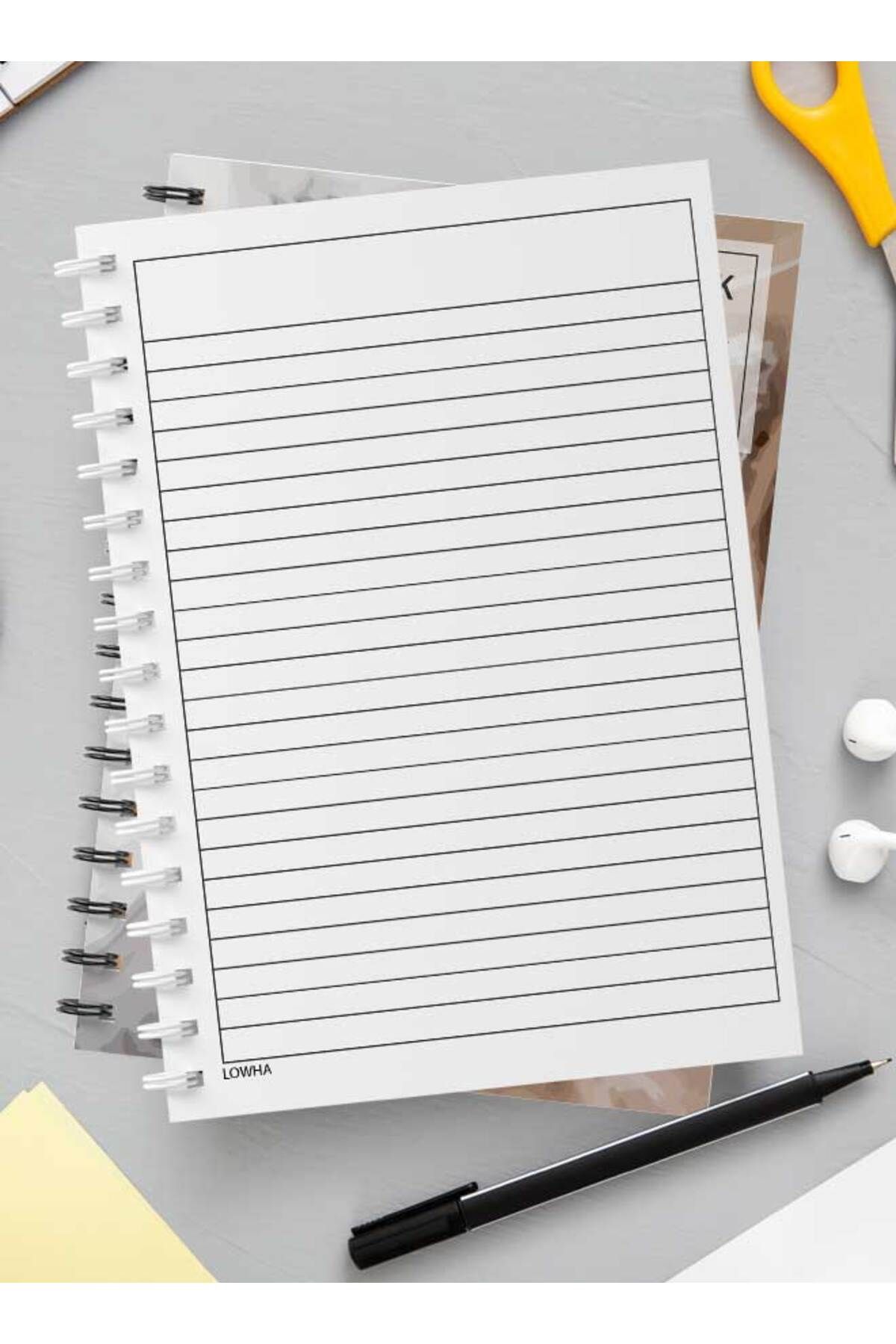 LOWHA-Spiral Notebook with Front and Back Hard Covers Featuring Watercolor Earth Style Paint Design 3