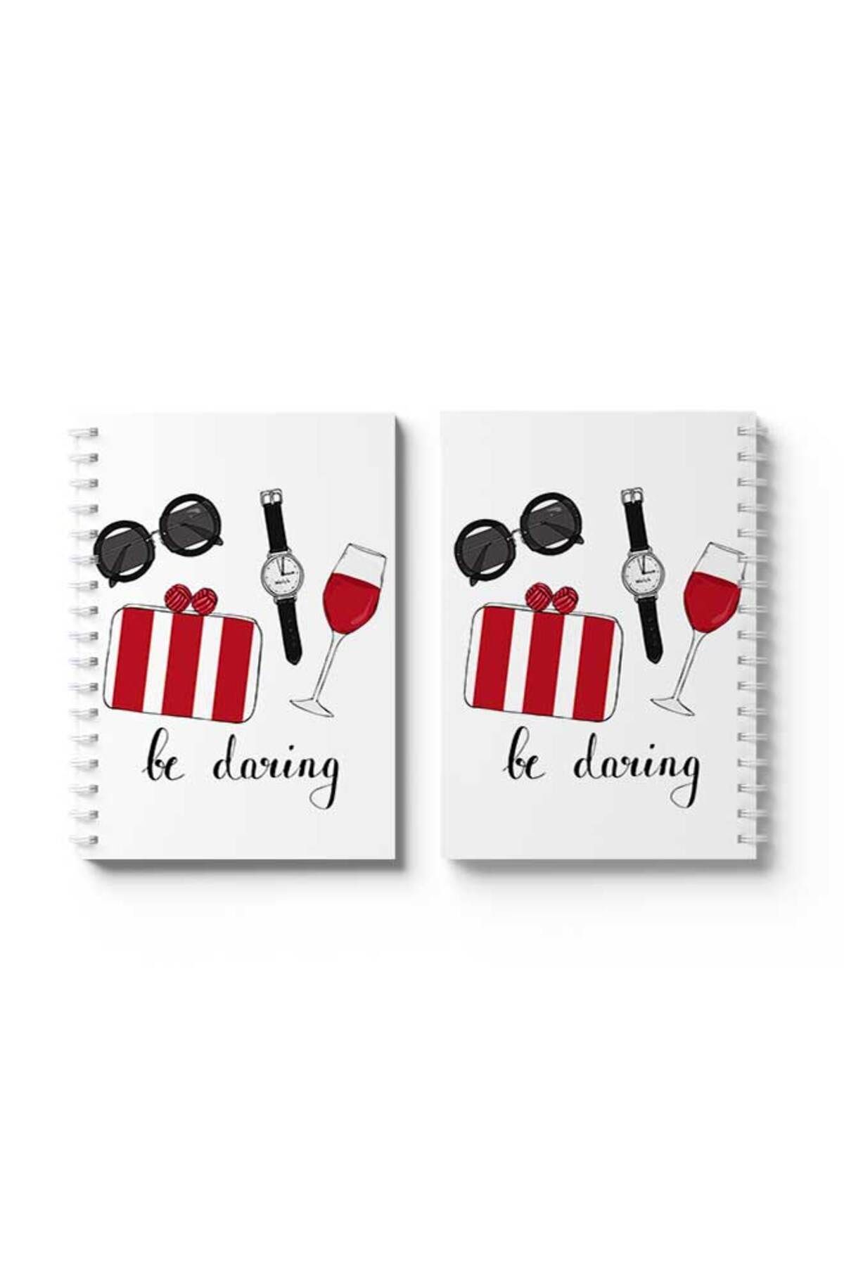 LOWHA-Spiral Notebook with Front and Back Hard Covers Featuring Be Daring Design 4