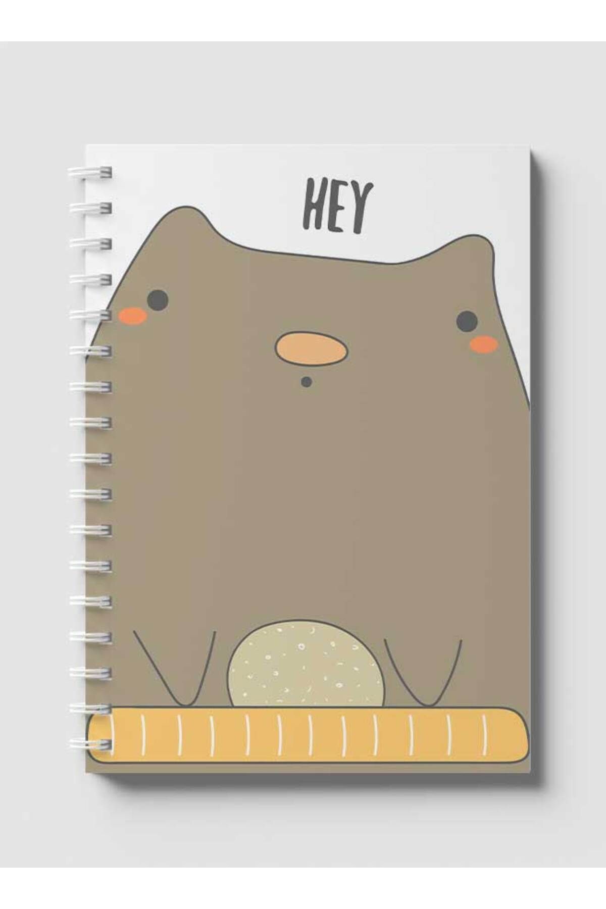 LOWHA-Spiral Notebook with Front and Back Hard Covers Featuring Hey with Animal Drawing Design 1