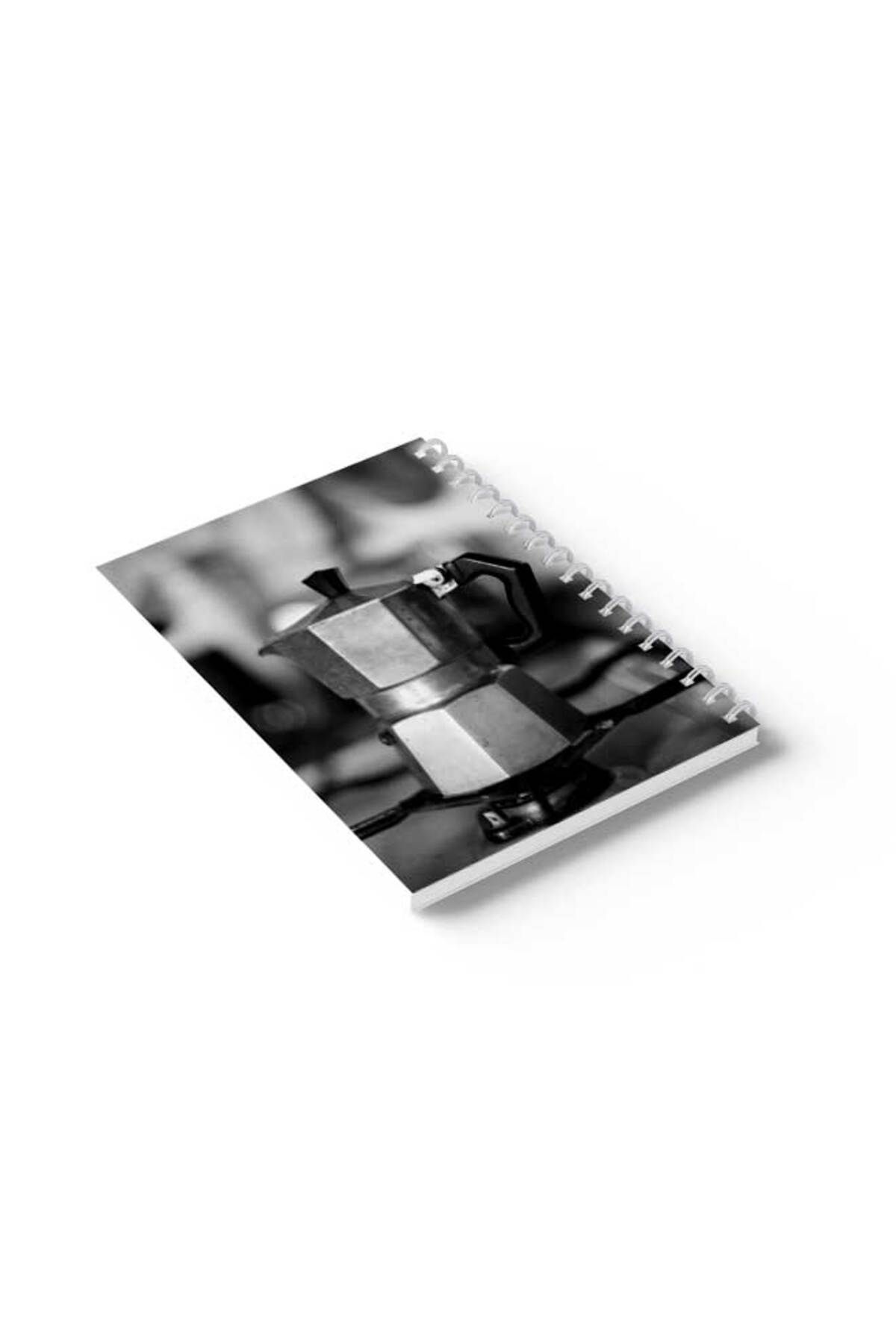 LOWHA-Spiral Notebook with Front and Back Hard Covers Featuring Mocha Pot Design 6