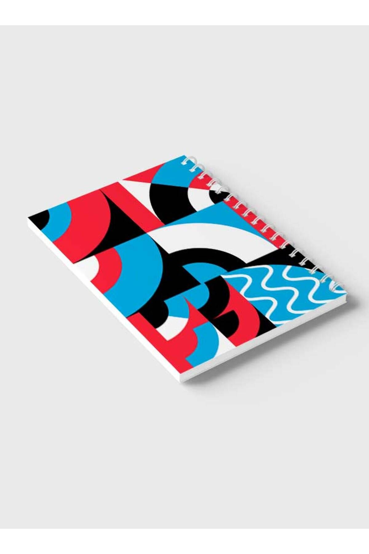 LOWHA-Spiral Notebook with Front and Back Hard Covers Featuring Graphic Geometric Circles Design 6