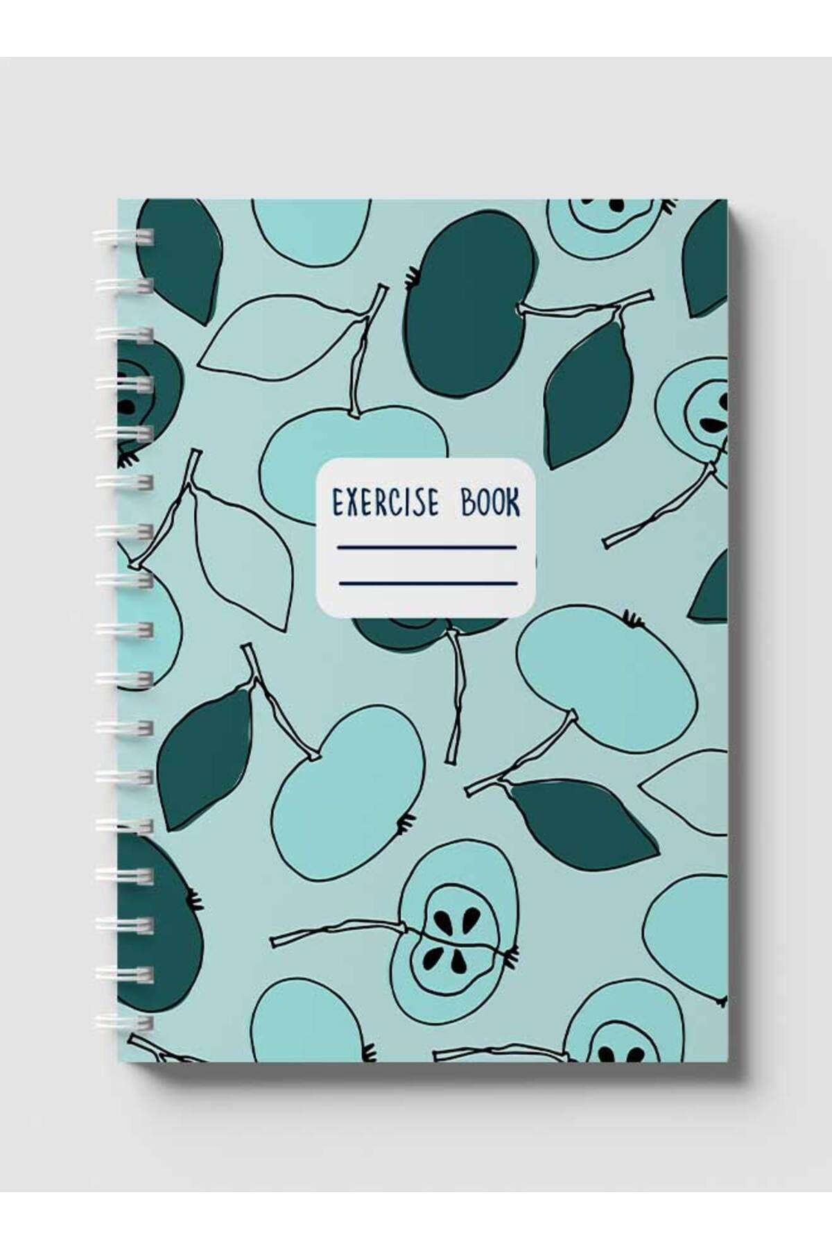 LOWHA-Spiral Notebook with Front and Back Hard Covers Featuring Apples Seamless Design 1