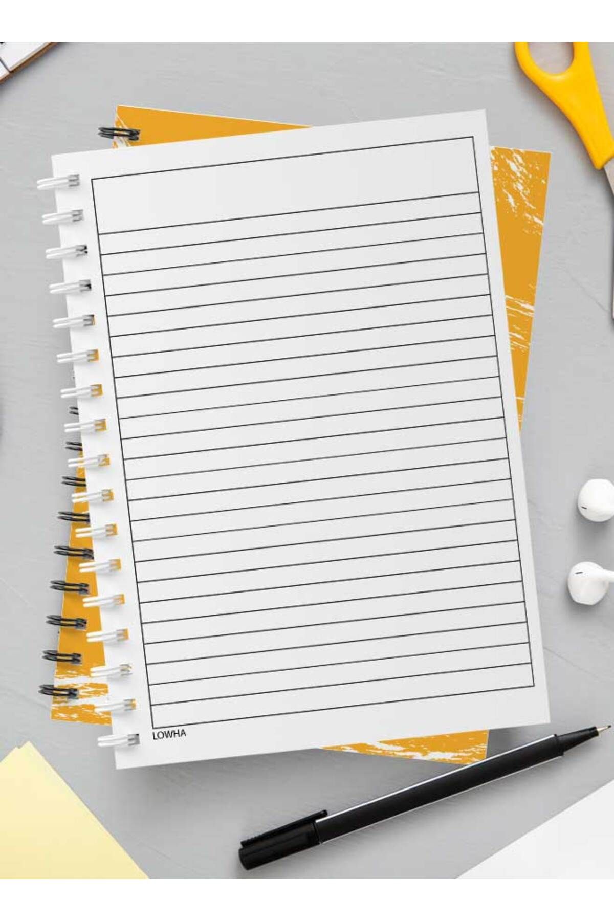 LOWHA-Spiral Notebook with Front and Back Hard Covers Featuring Abstract Design 3