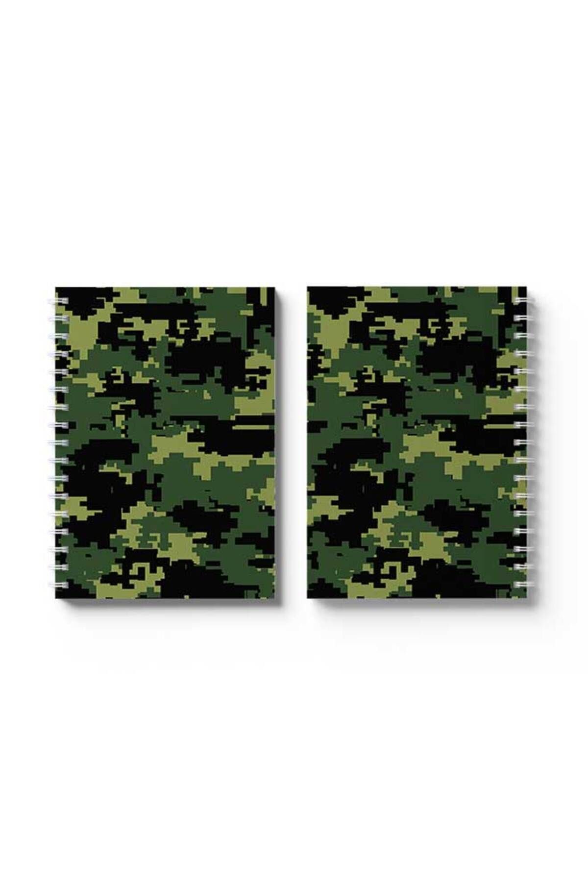 LOWHA-Spiral Notebook with Front and Back Hard Covers Featuring Pixels Design 4