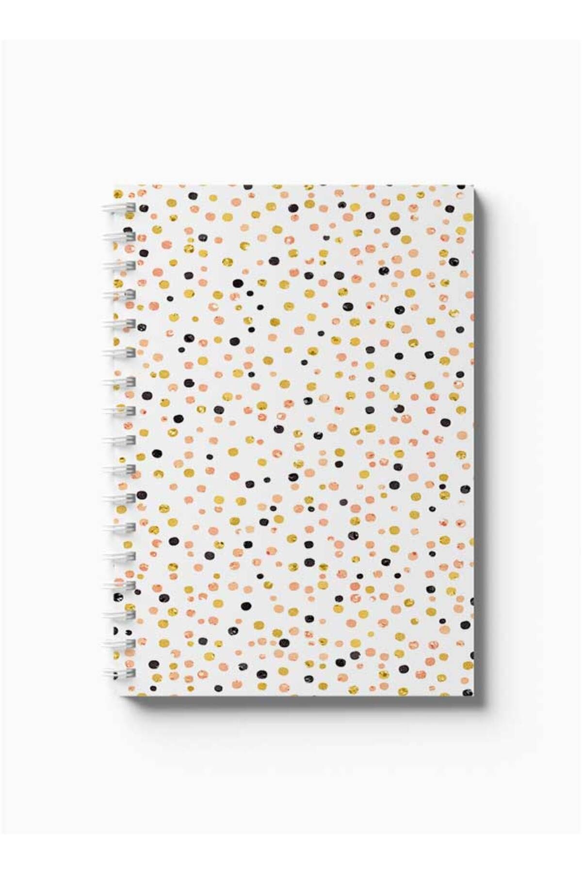LOWHA-Spiral Notebook with Front and Back Hard Covers Featuring Colourful Dots Design 5
