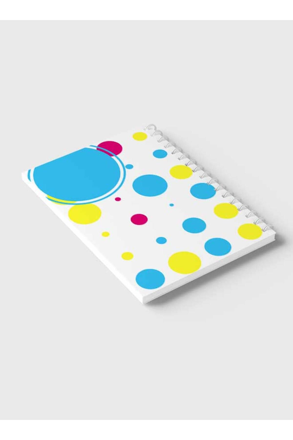 LOWHA-Spiral Notebook with Front and Back Hard Covers Featuring Colored Circles Design 6