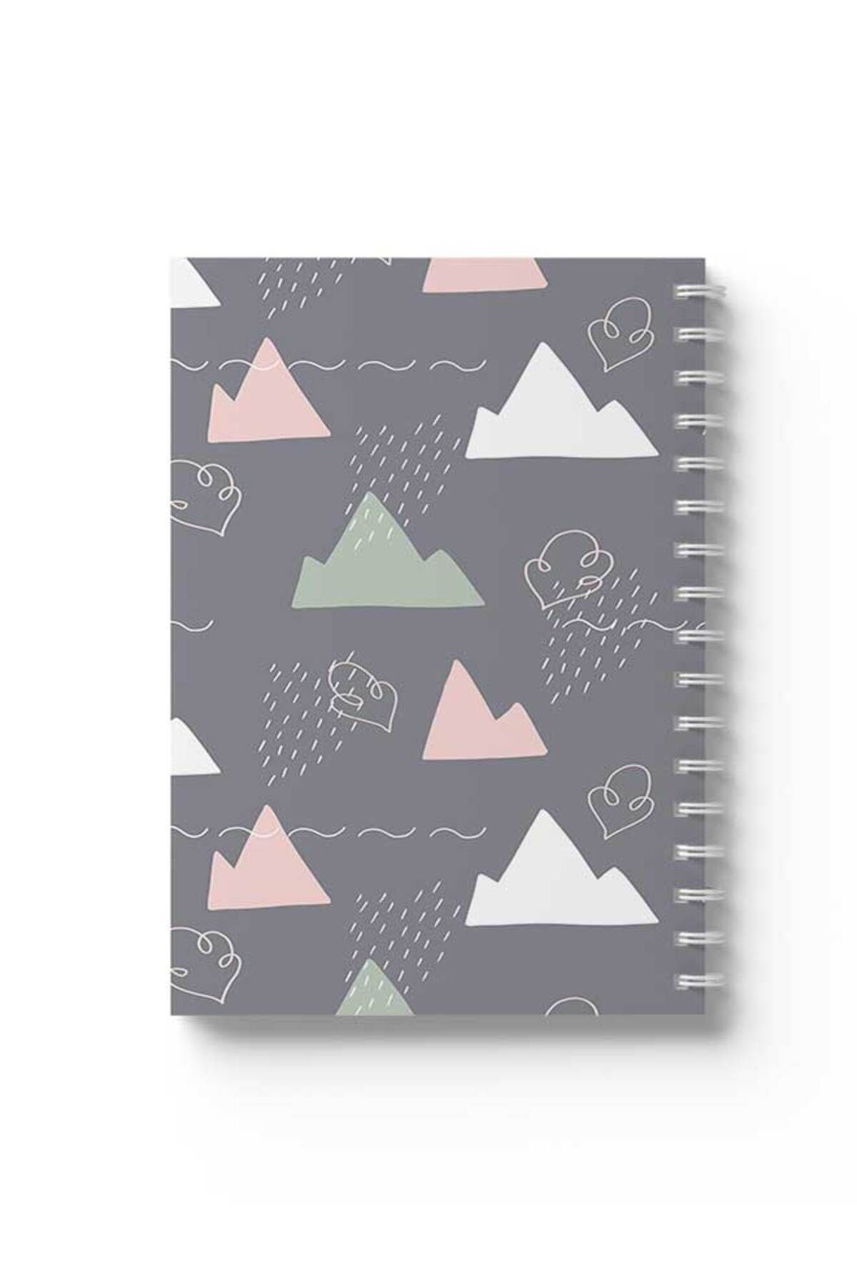 LOWHA-Spiral Notebook with Front and Back Hard Covers Featuring Rain Design 1