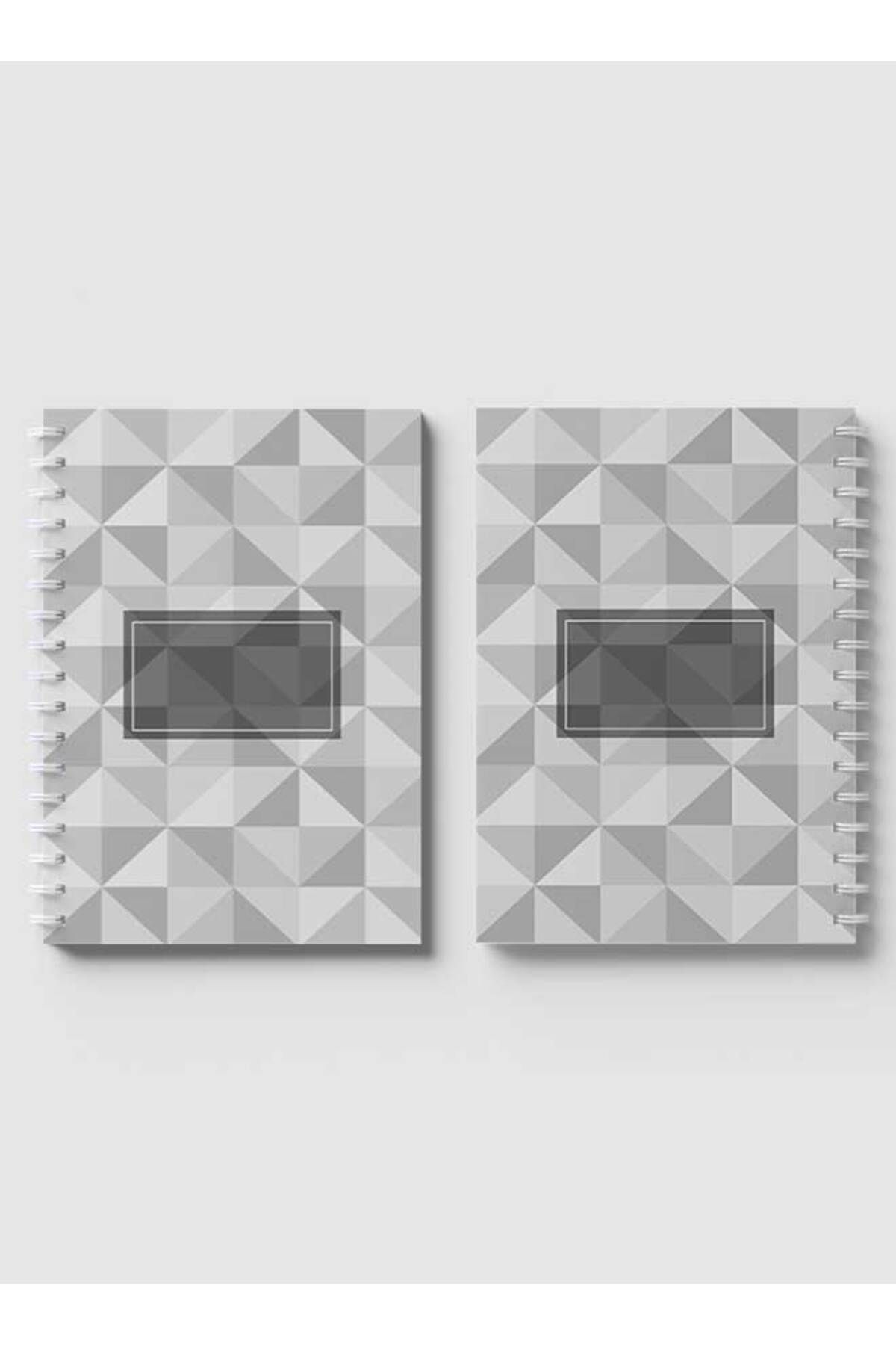 LOWHA-Spiral Notebook with Front and Back Hard Covers Featuring Polygonal Style Design 4