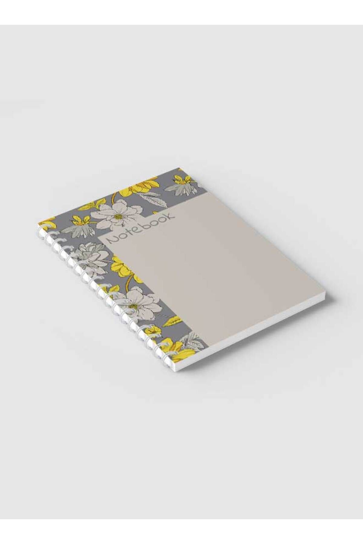 LOWHA-Spiral Notebook with Front and Back Hard Covers Featuring Abstract Floral Vector Design 2