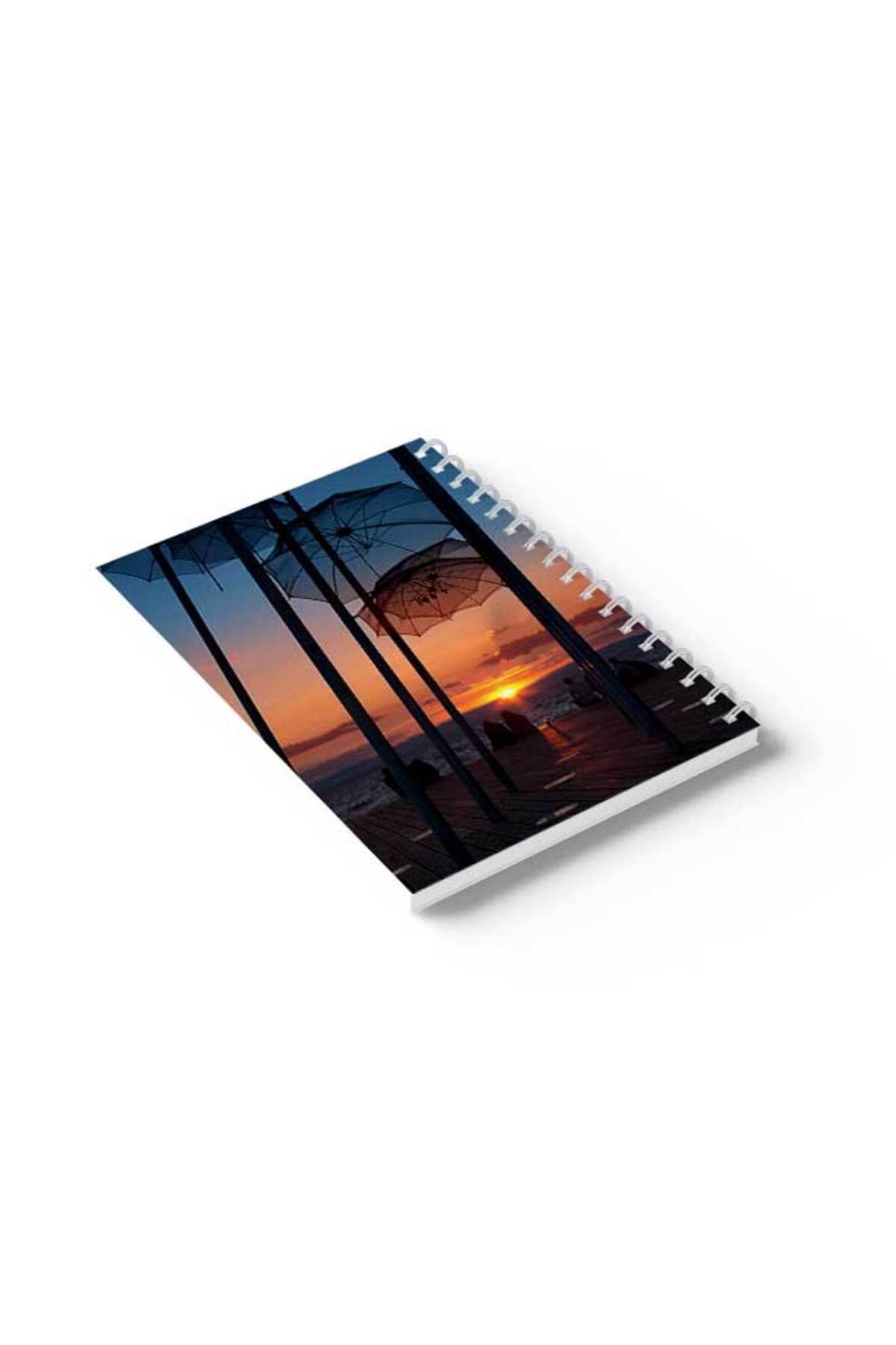LOWHA-Spiral Notebook with Front and Back Hard Covers Featuring Over the Beach Design 6