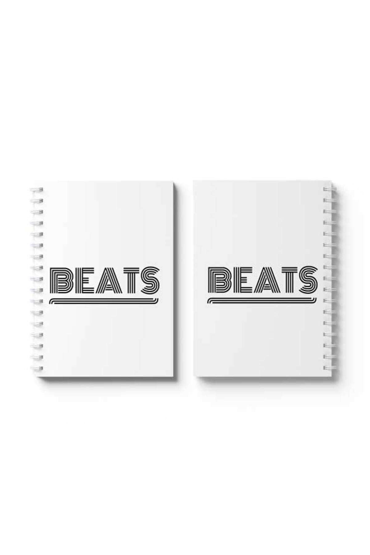 LOWHA-Spiral Notebook with Front and Back Hard Covers Featuring Beats Design 4