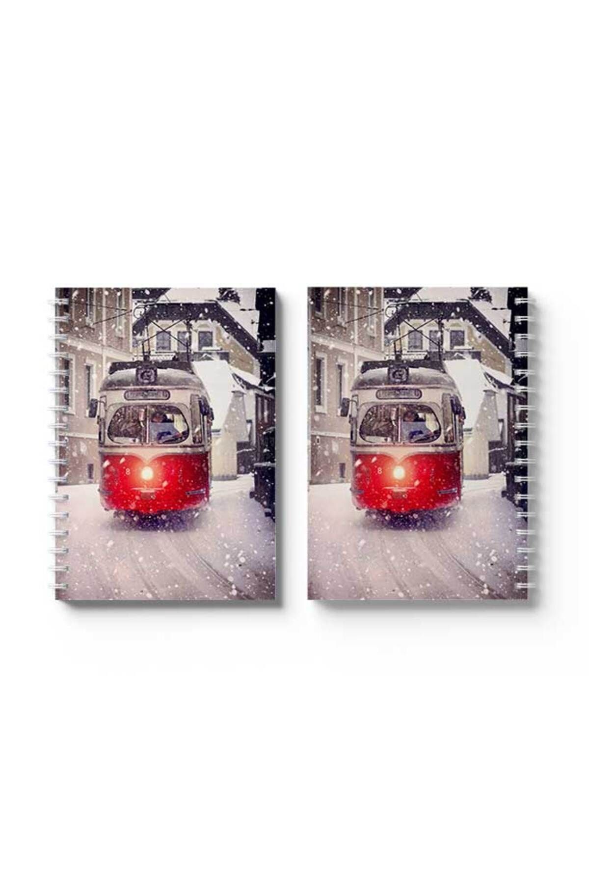 LOWHA-Spiral Notebook with Front and Back Hard Covers Featuring Snowy Day Design 4