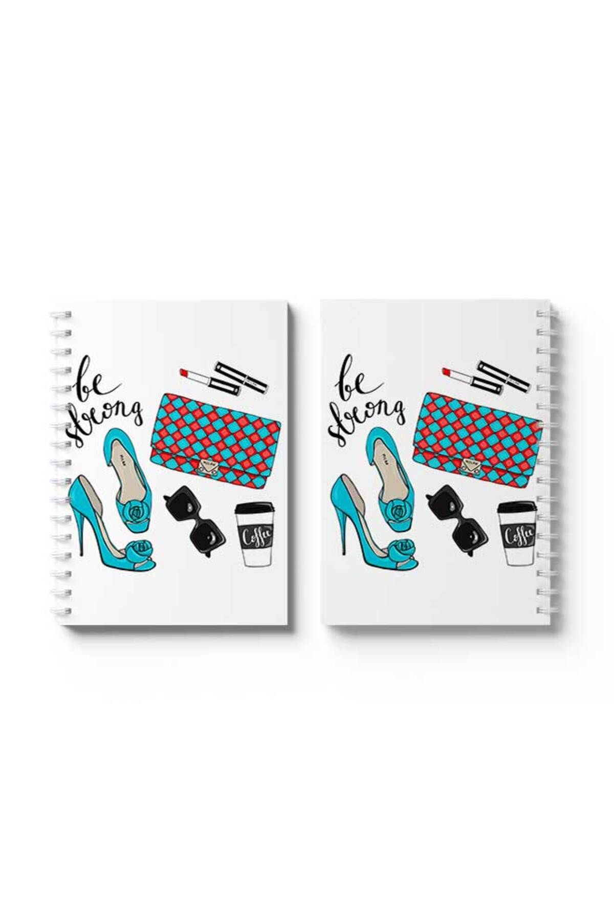 LOWHA-Spiral Notebook with Front and Back Hard Covers Featuring Be Aware Design 4