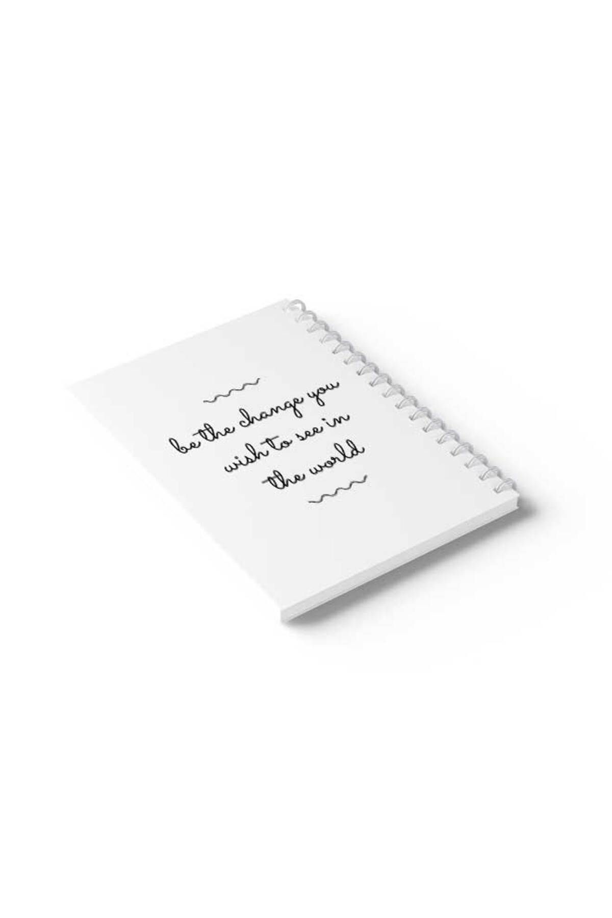 LOWHA-Spiral Notebook with Front and Back Hard Covers Featuring Be the Change You Wish Design 6
