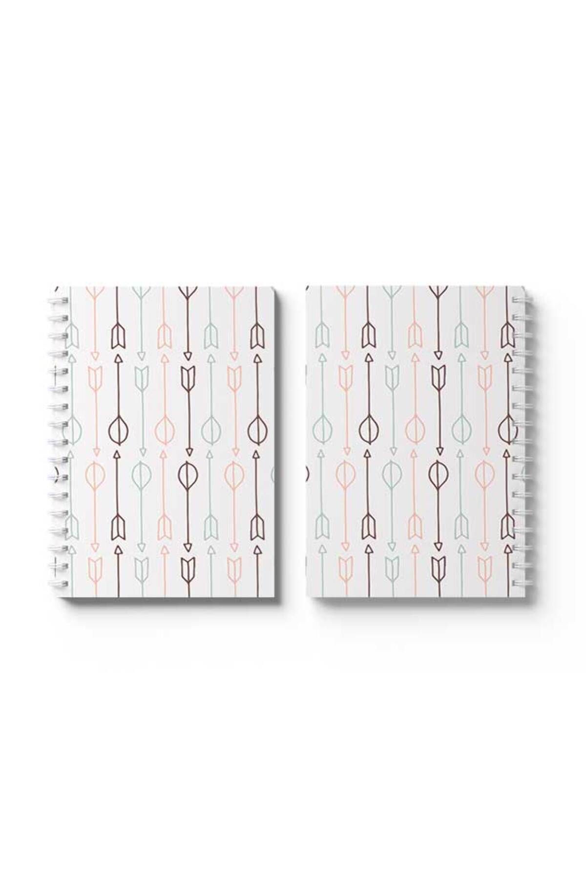 LOWHA-Spiral Notebook with Front and Back Hard Covers Featuring Arrows Design 4