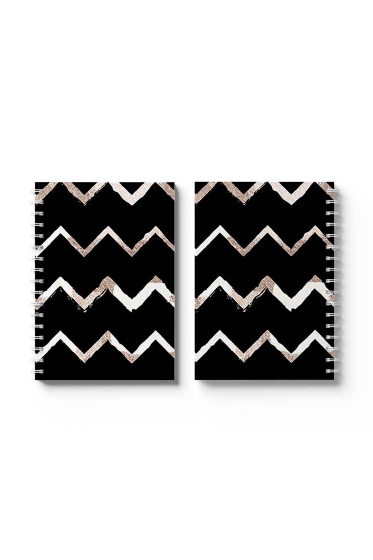 LOWHA-Spiral Notebook with Front and Back Hard Covers Featuring Zig Zag Design 4