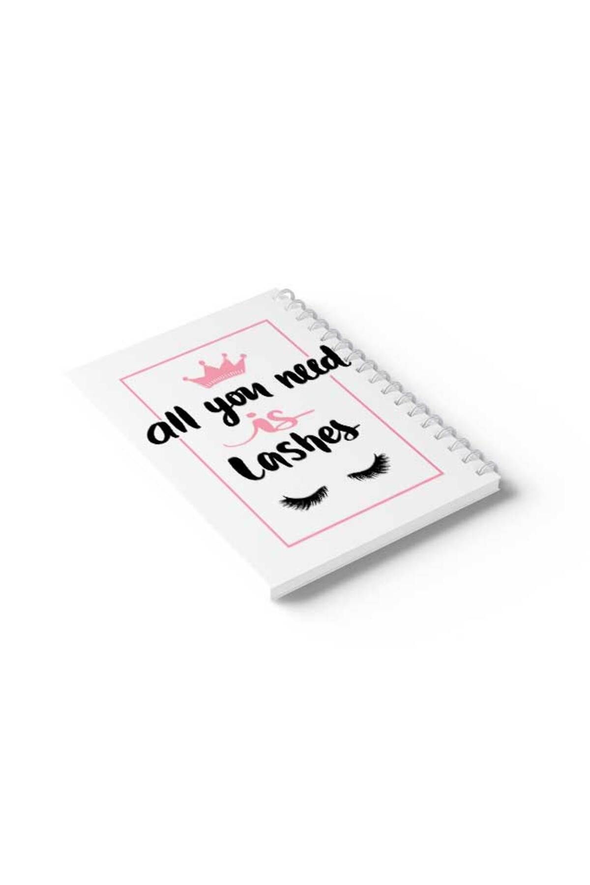 LOWHA-Spiral Notebook with Front and Back Hard Covers Featuring All You Need Is Lashes Design 6
