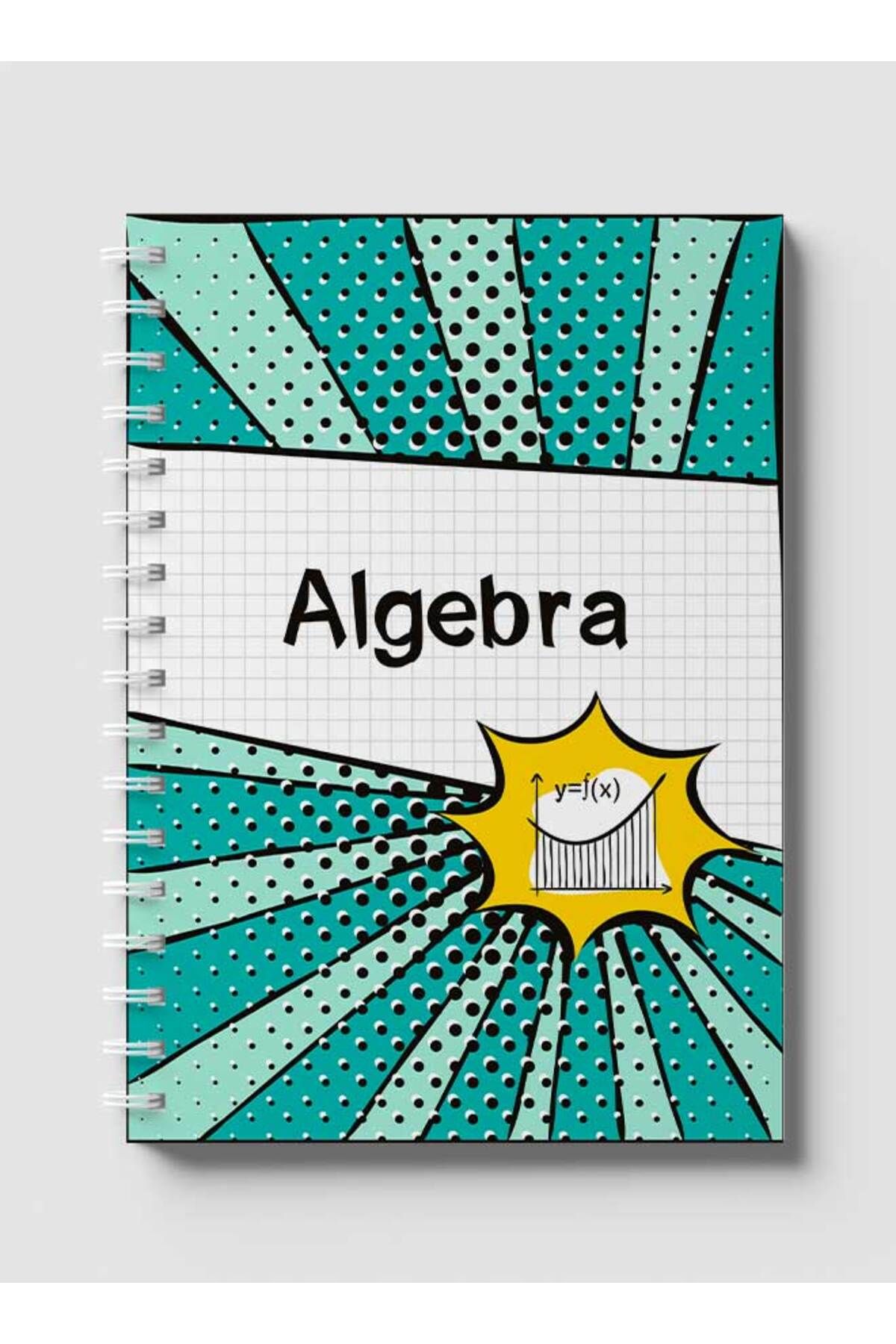 LOWHA-Spiral Notebook with Front and Back Hard Covers Featuring Algebra Dots Design 1