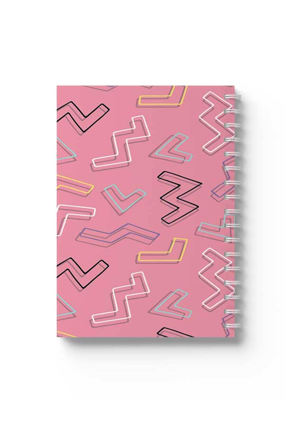 LOWHA-Spiral Notebook with Front and Back Hard Covers Featuring Zig Zag Design 1