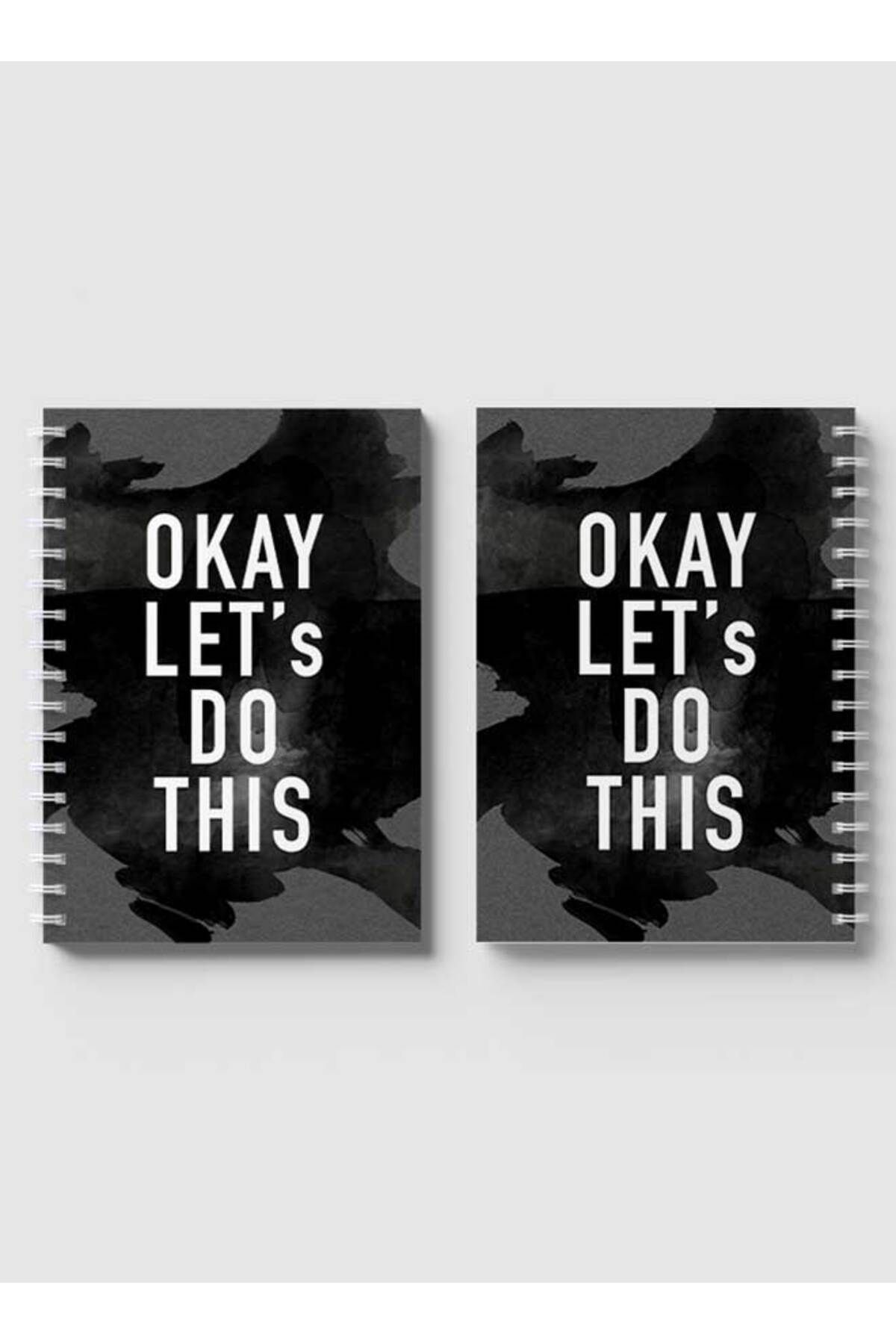 LOWHA-Spiral Notebook with Front and Back Hard Covers Featuring Okay Let's Do This Design 4
