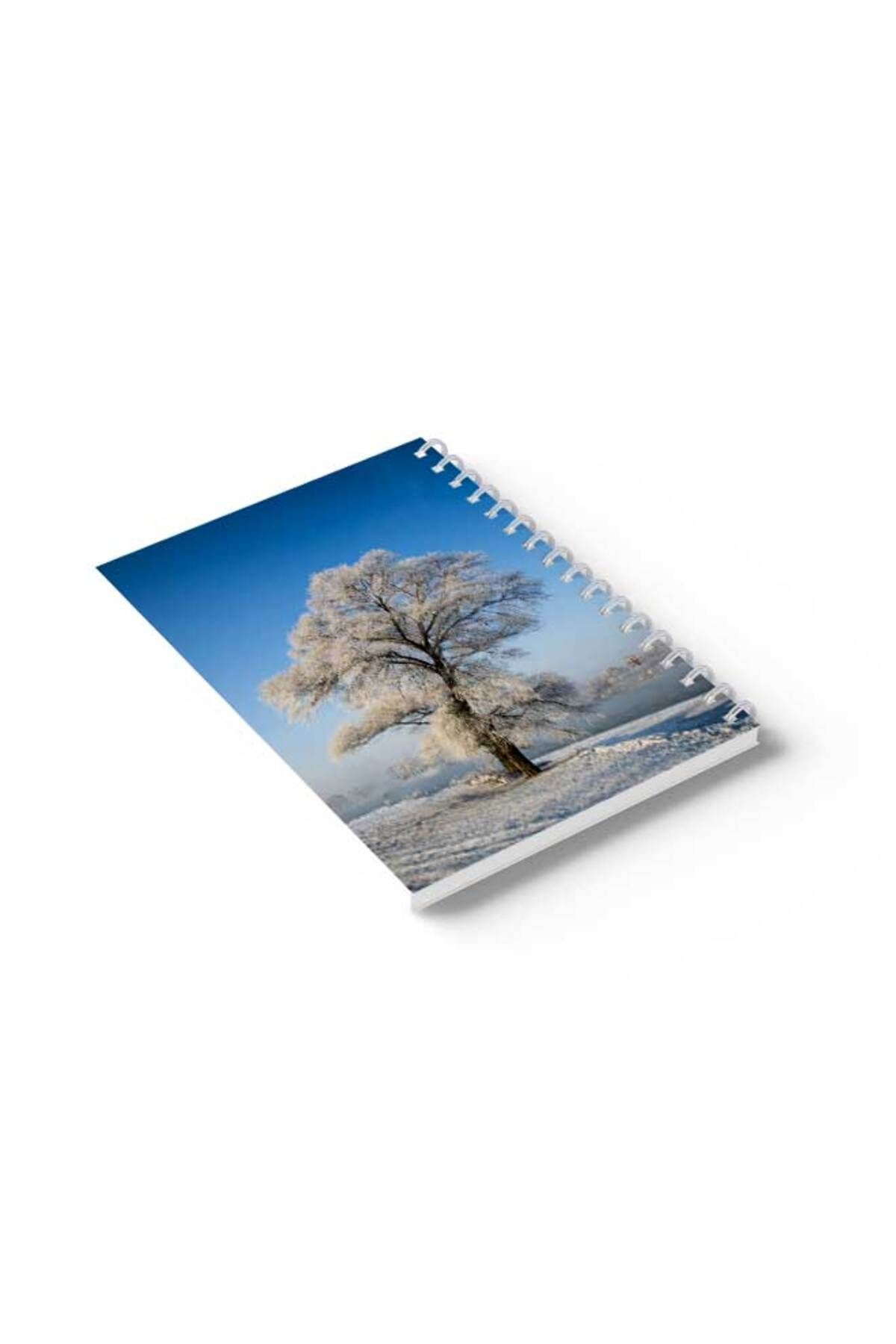 LOWHA-Spiral Notebook with Front and Back Hard Covers Featuring Snow Tree Design 6