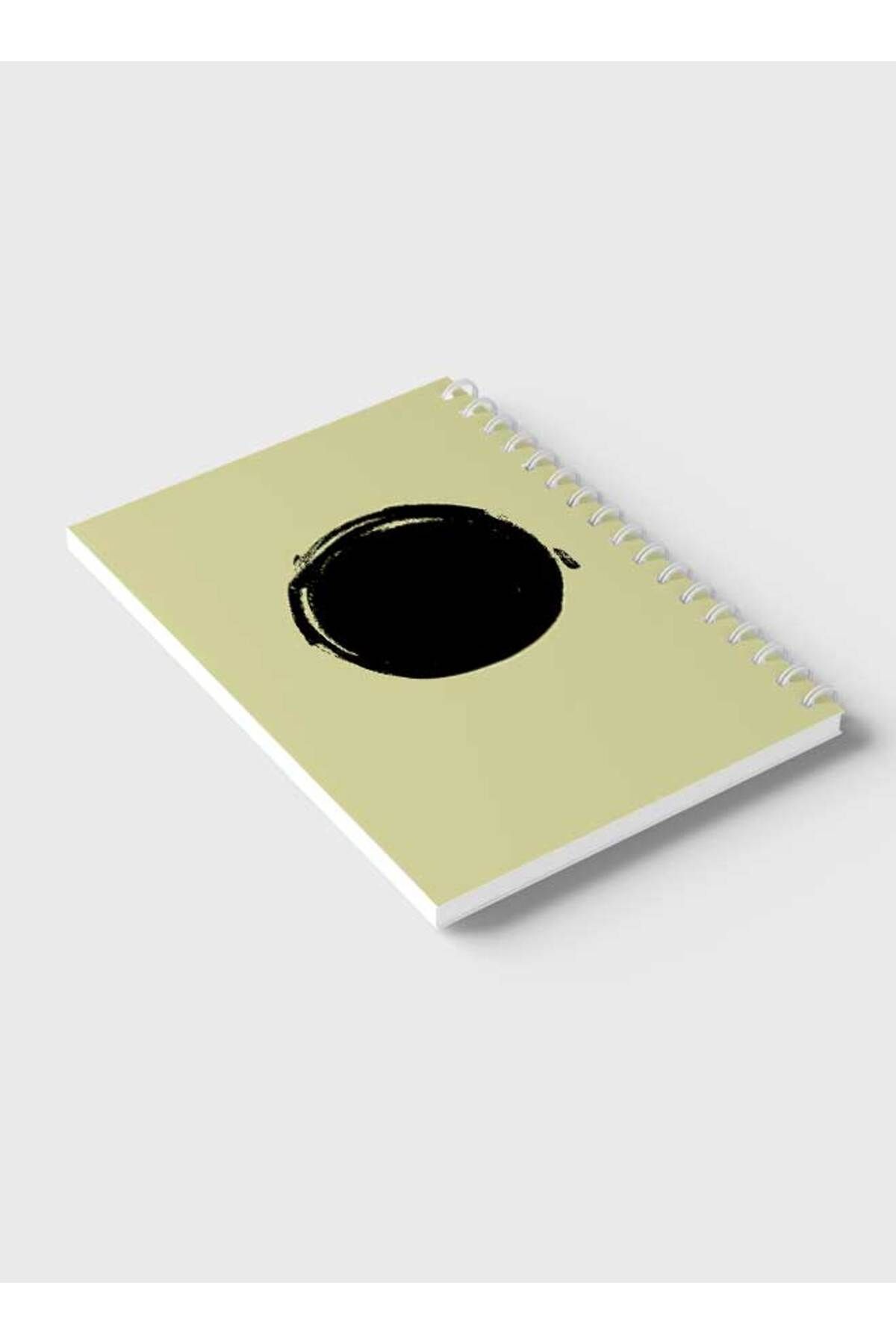 LOWHA-Spiral Notebook with Front and Back Hard Covers Featuring Abstract Black Circle Shade Design 6