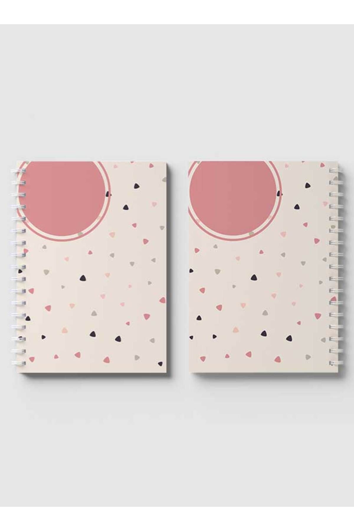 LOWHA-Spiral Notebook with Front and Back Hard Covers Featuring Graphic Shapes Design 4