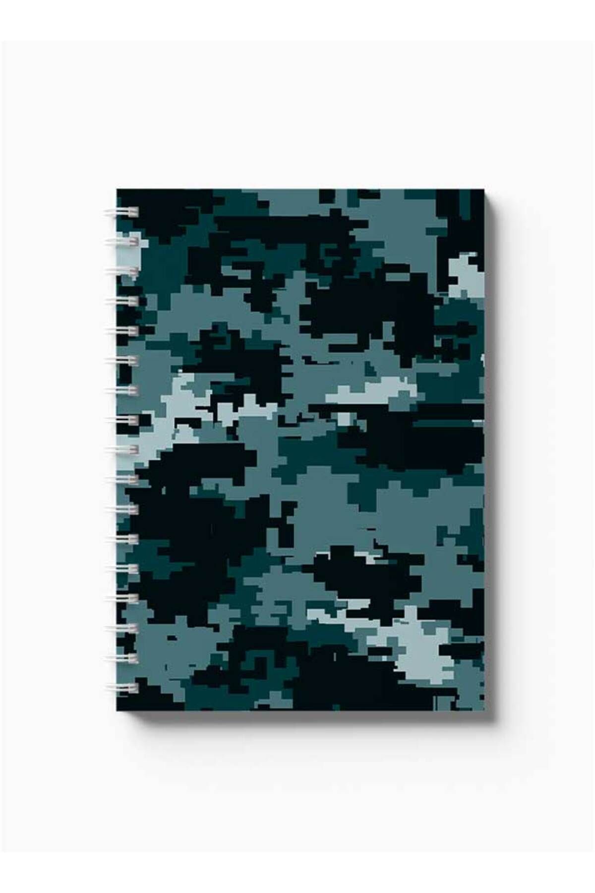 LOWHA-Spiral Notebook with Front and Back Hard Covers Featuring Pixel Design 5