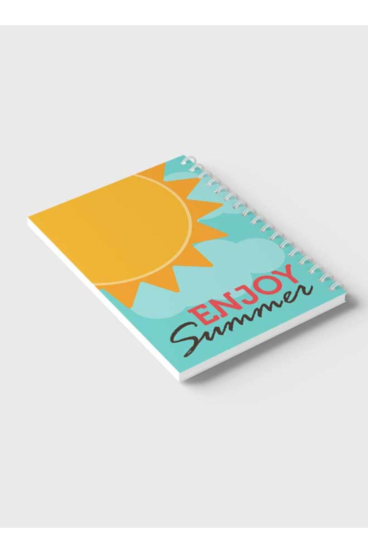 LOWHA-Spiral Notebook with Front and Back Hard Covers Featuring Enjoy Summer Design 6