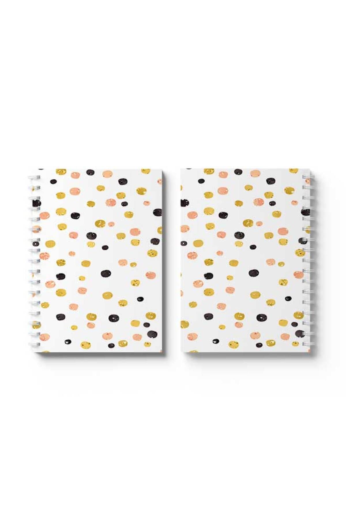 LOWHA-Spiral Notebook with Front and Back Hard Covers Featuring Dots Design 4