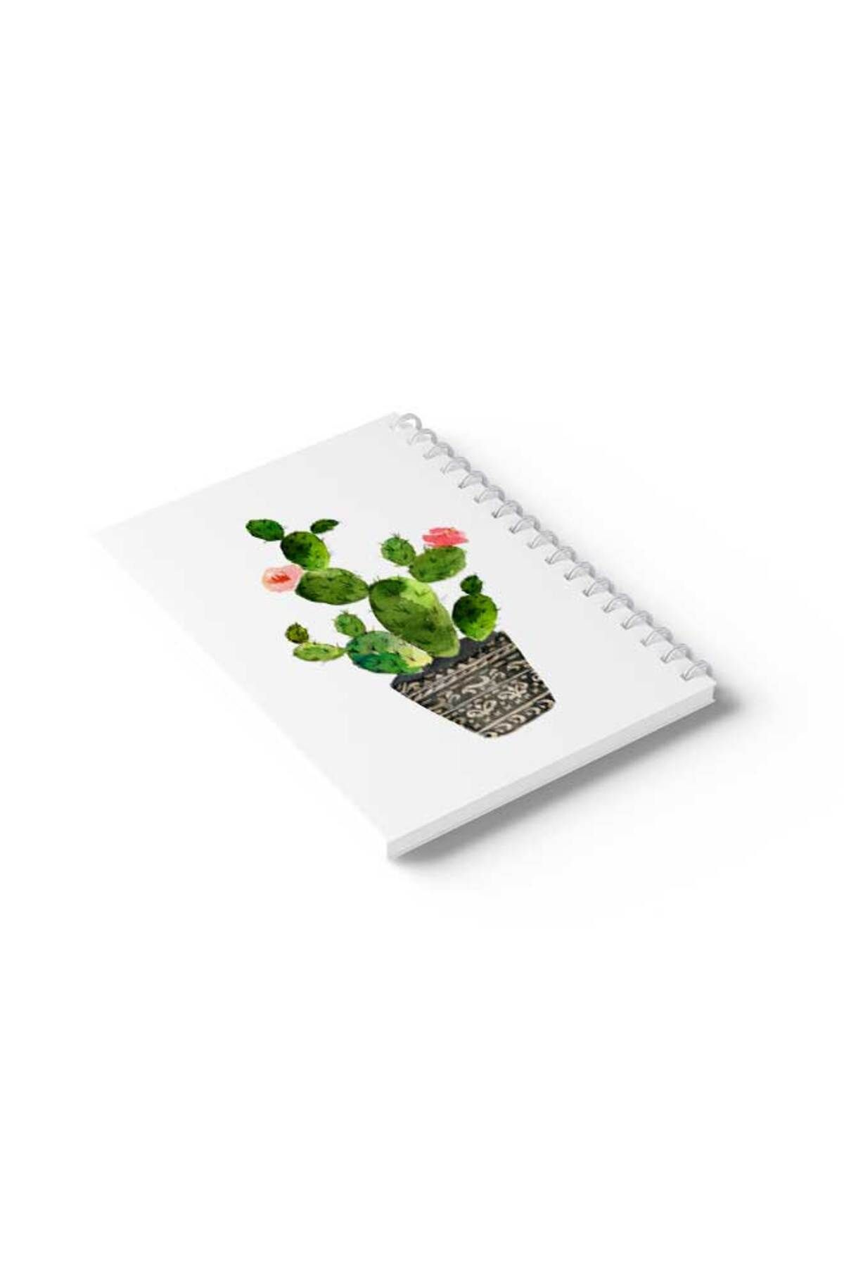 LOWHA-Spiral Notebook with Front and Back Hard Covers Featuring Cactus Design 6