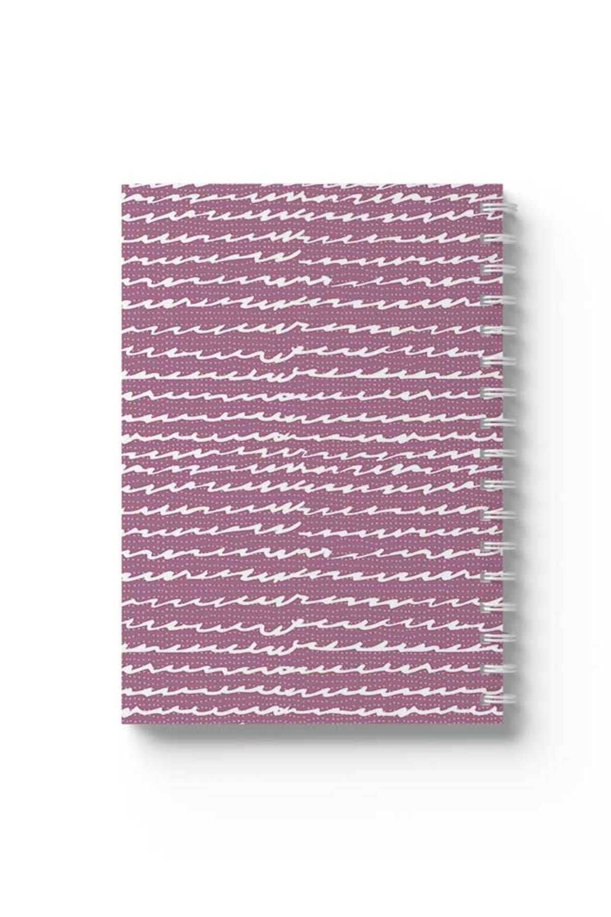 LOWHA-Spiral Notebook with Front and Back Hard Covers Featuring Twisted Lines Design 1