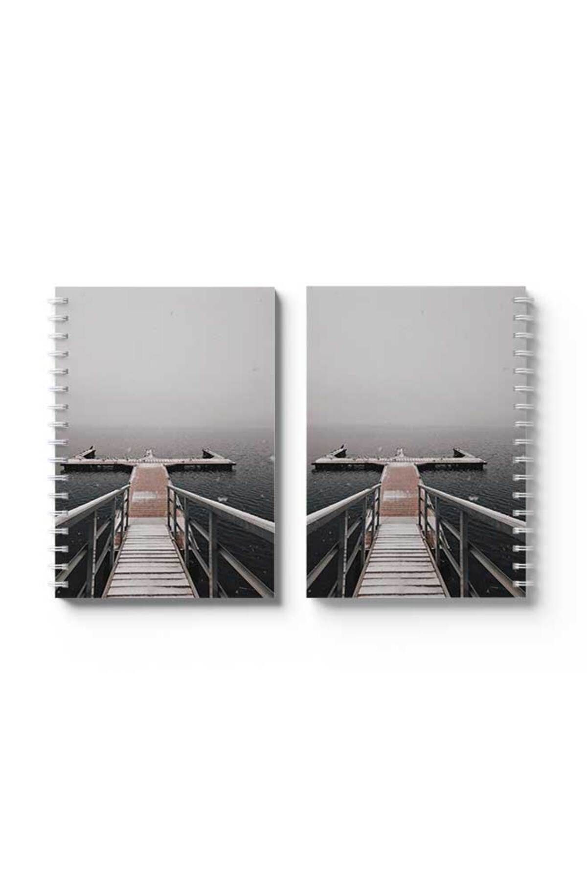 LOWHA-Spiral Notebook with Front and Back Hard Covers Featuring Into the Sea Design 4