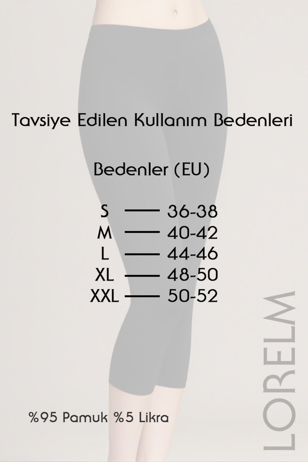 Lorelm Pamuklu Dizaltı Tayt Astar İç Göstermez Penye görsel 3