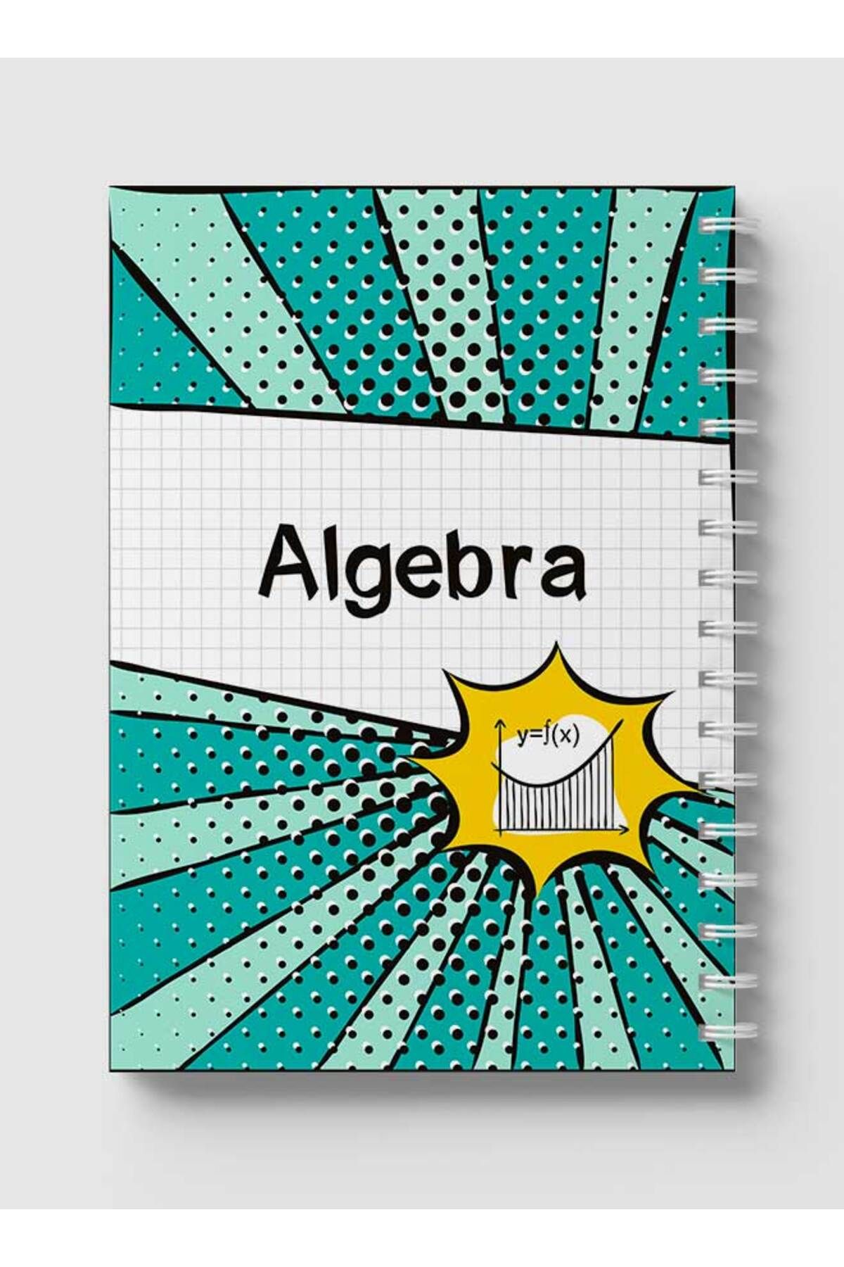 LOWHA-Spiral Notebook with Front and Back Hard Covers Featuring Algebra Dots Design 5