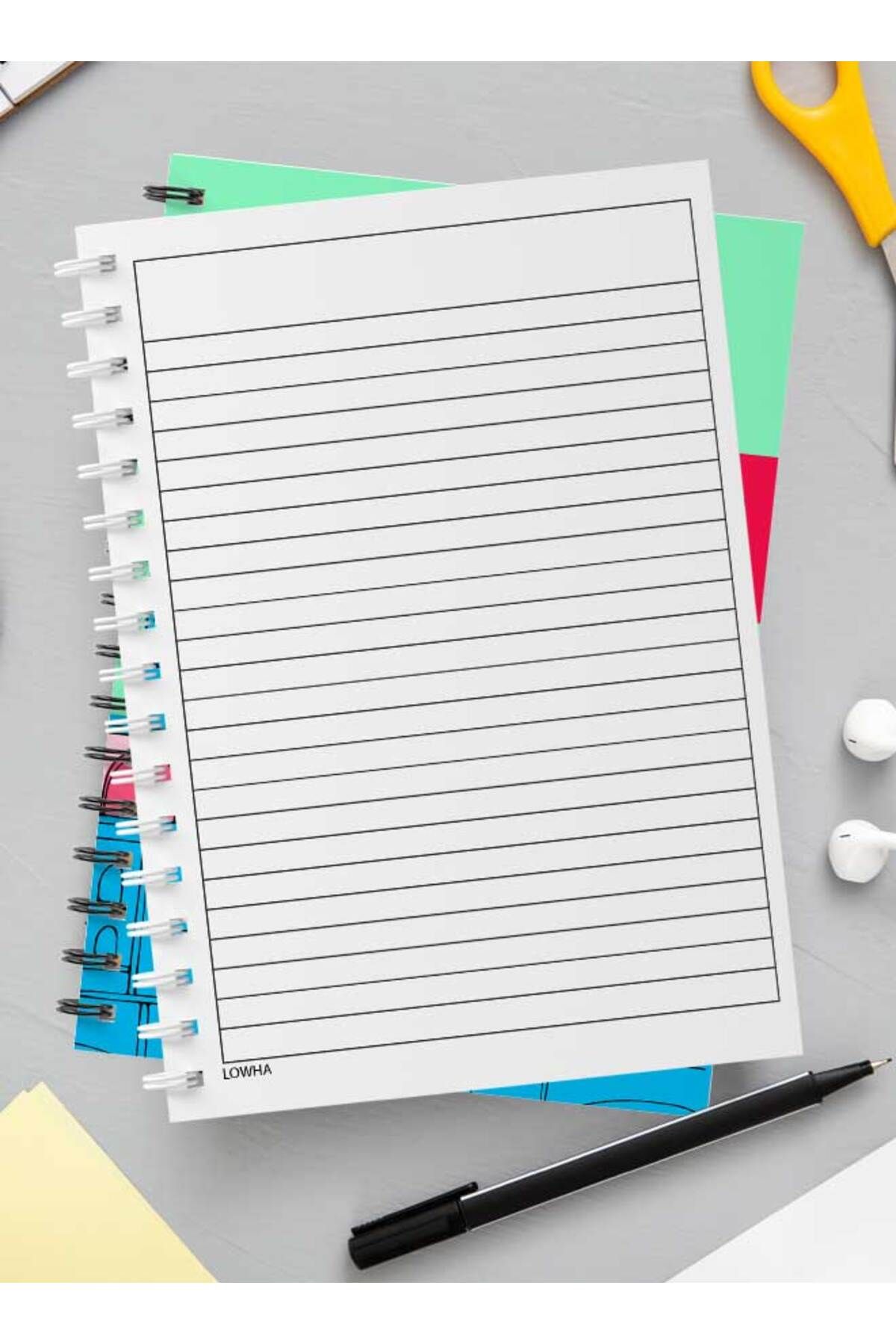 LOWHA-Spiral Notebook with Front and Back Hard Covers Featuring Notebook Seamless Design 3