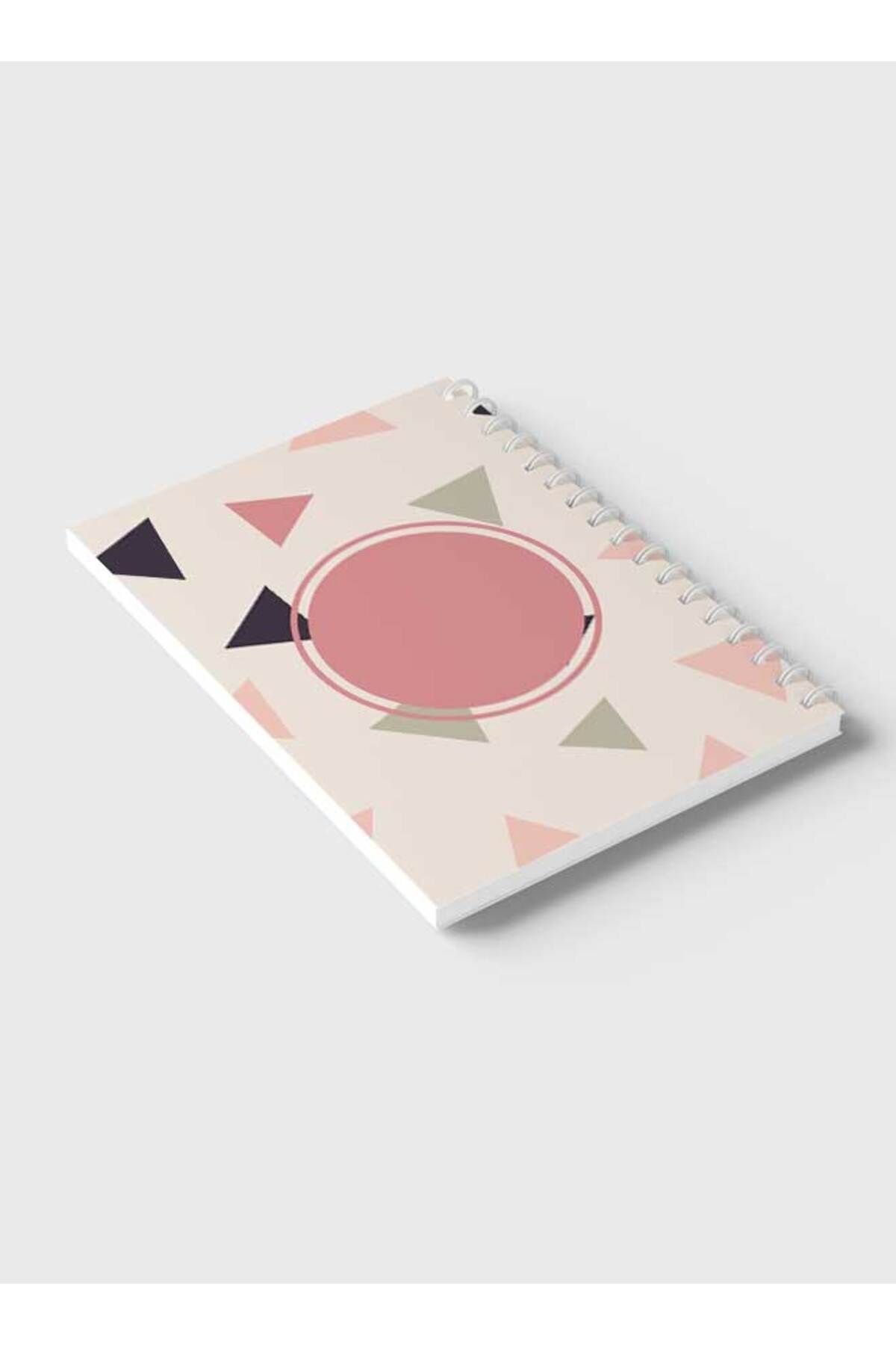 LOWHA-Spiral Notebook with Front and Back Hard Covers Featuring Graphic Triangles Design 6