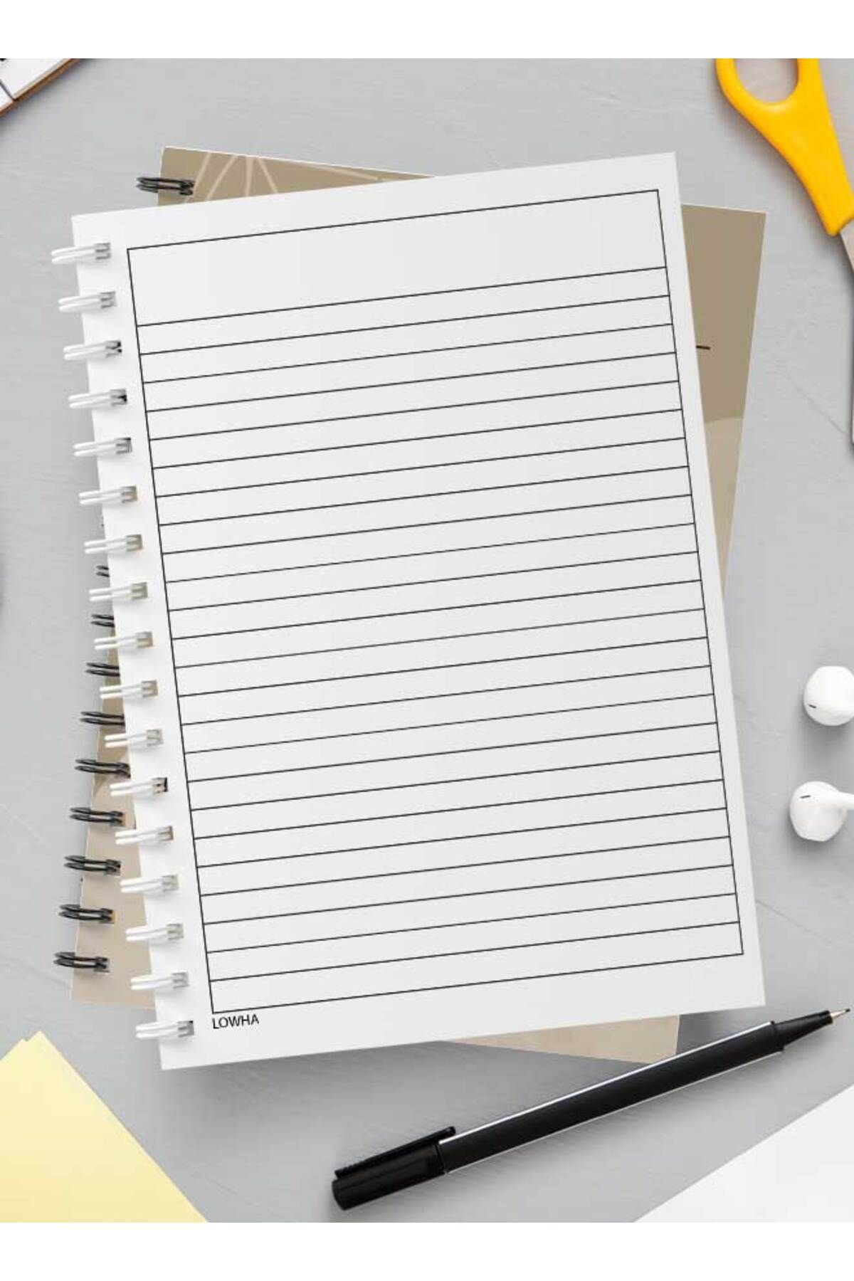 LOWHA-Spiral Notebook with Front and Back Hard Covers Featuring Two Hands Design 3