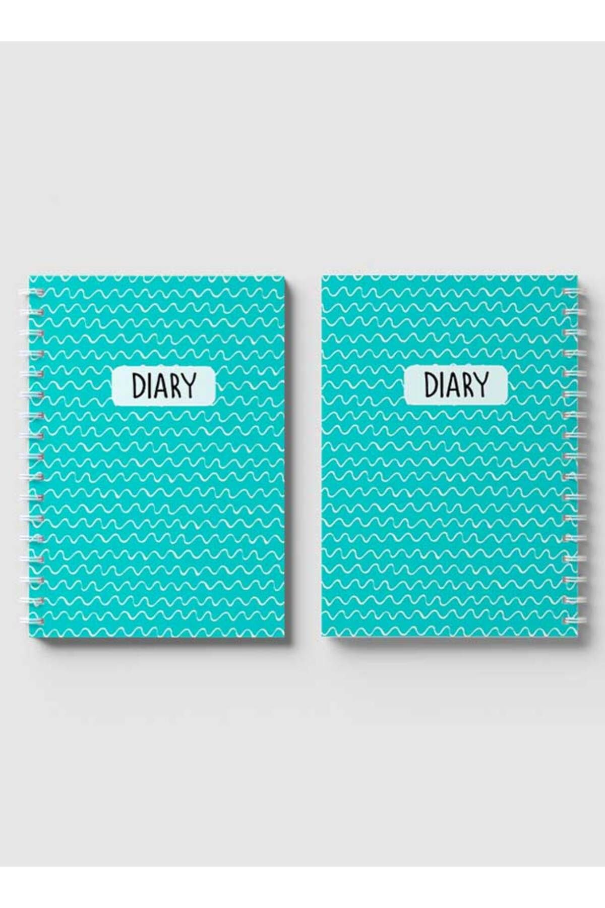 LOWHA-Spiral Notebook with Front and Back Hard Covers Featuring Waves Design 4