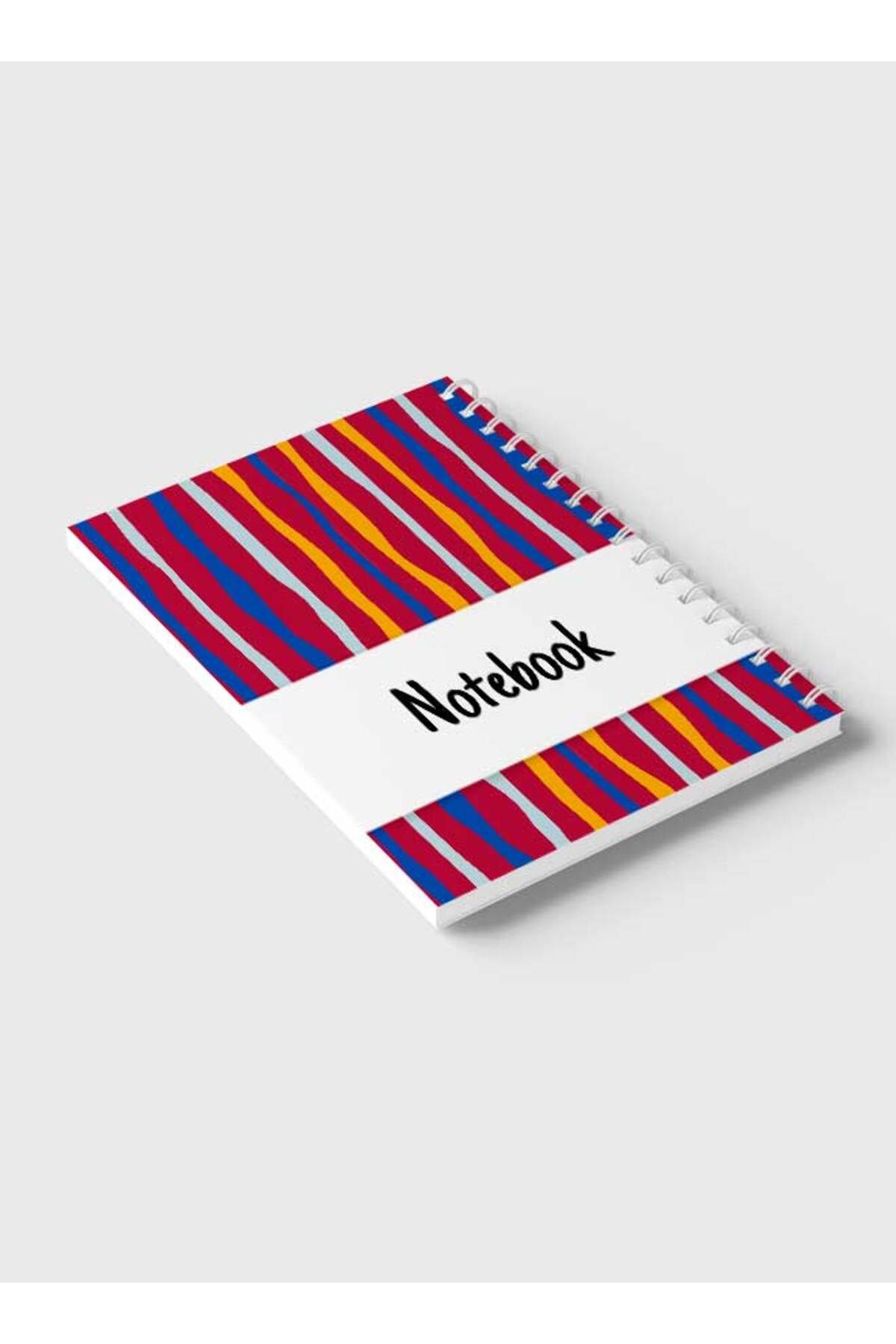 LOWHA-Spiral Notebook with Front and Back Hard Covers Featuring Colorful Striped Design 6