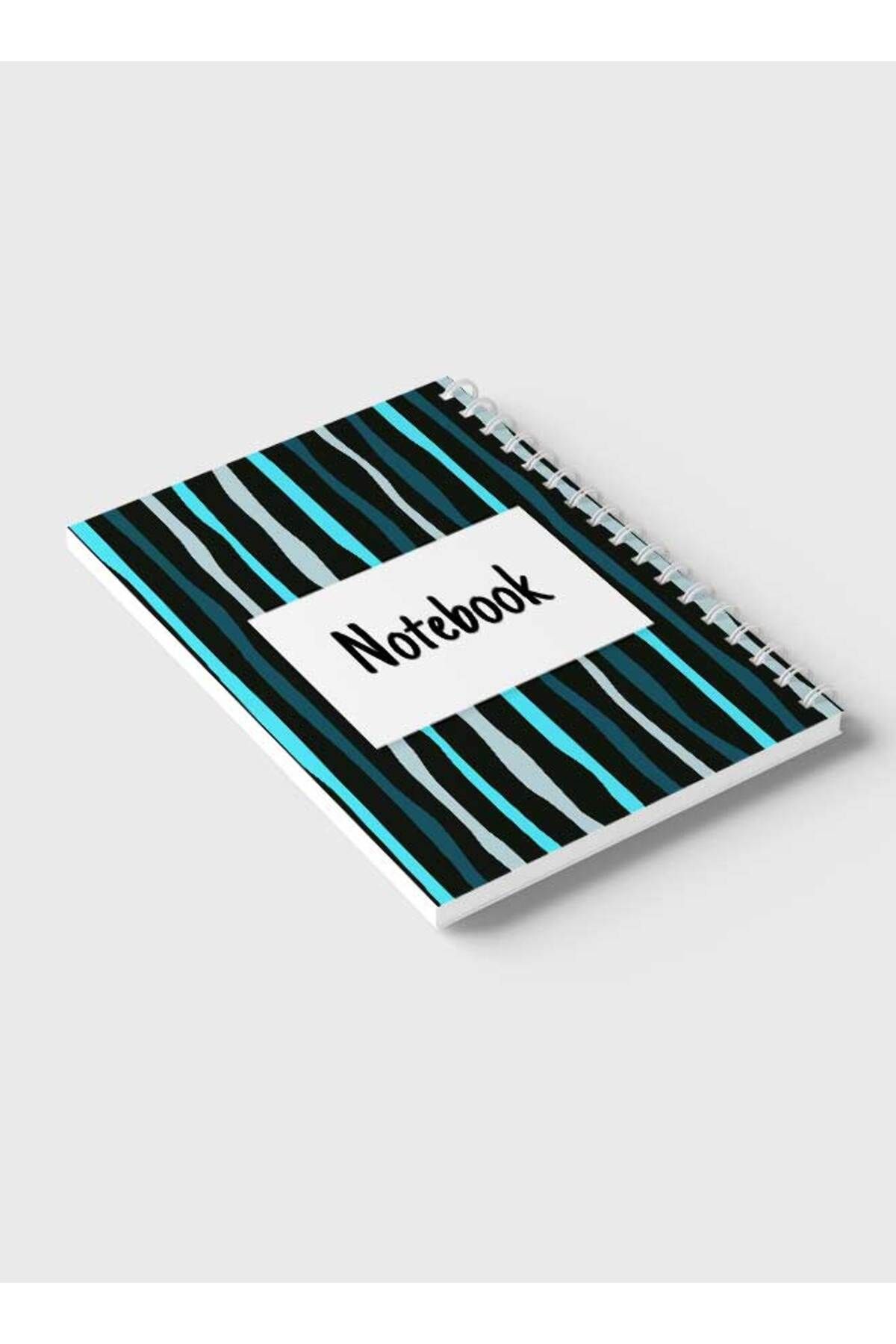 LOWHA-Spiral Notebook with Front and Back Hard Covers Featuring Colorful Striped Design 6
