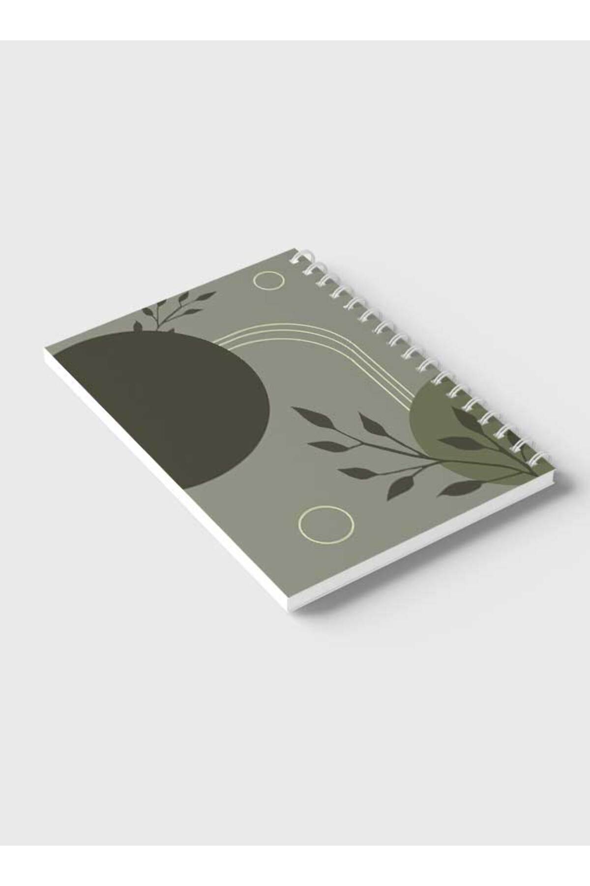 LOWHA-Spiral Notebook with Front and Back Hard Covers Featuring Minimalist Line & Shapes Design 6