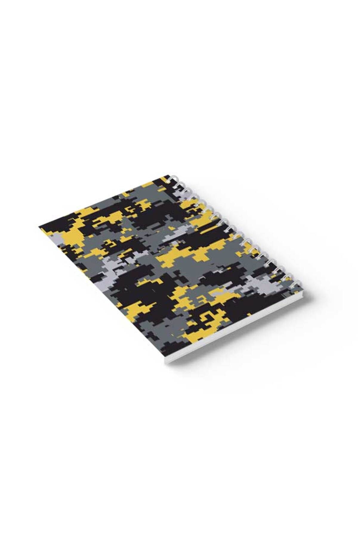 LOWHA-Spiral Notebook with Front and Back Hard Covers Featuring Pixels Design 6